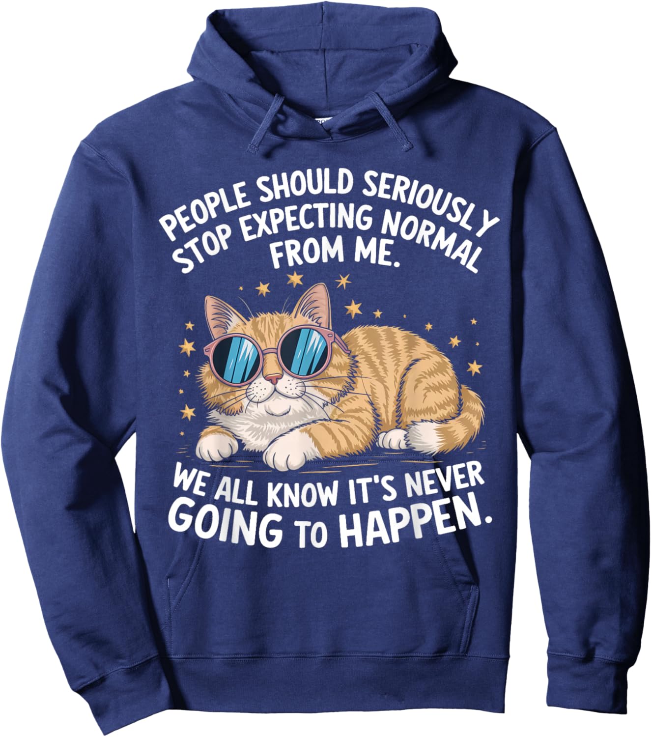 People Should Seriously Stop Expecting Normal From Me Cat Hoodie - Hoodie | Navy