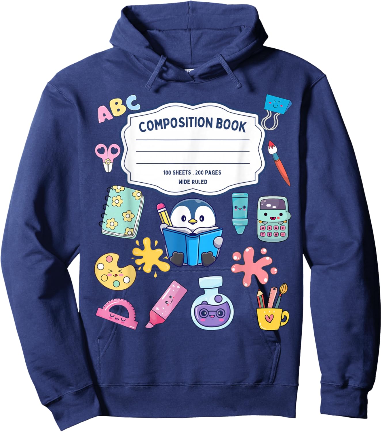 Composition Notebook Costume Matching Group Halloween School Hoodie - Hoodie | Navy