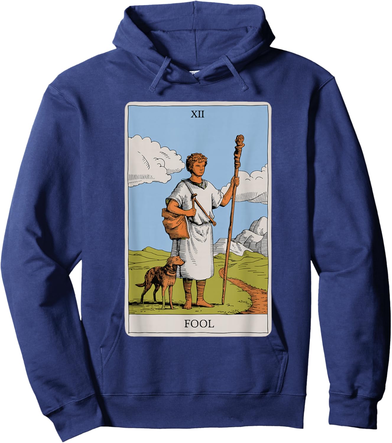 The Fool Tarot Card Vintage Design Hoodie - Hoodie | Navy