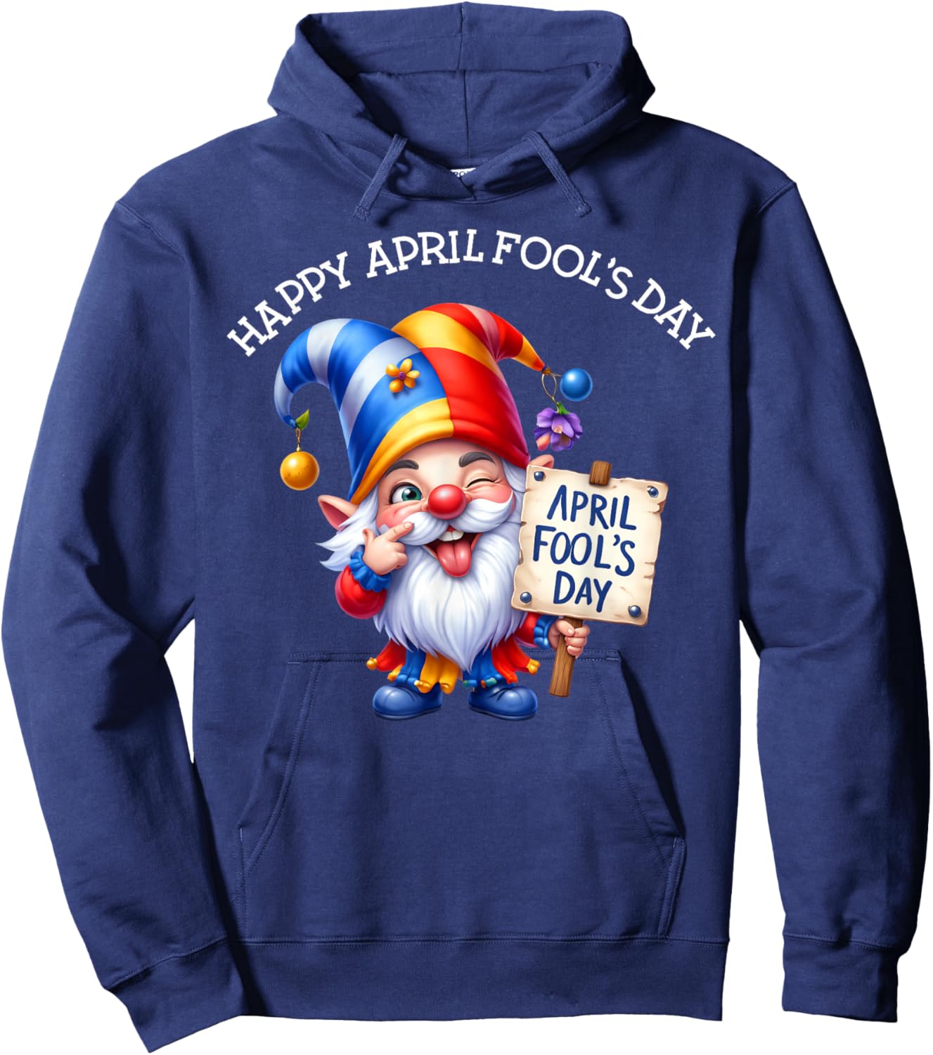 April Fool's Day 1st April Jokes Gnome Women Kid Hoodie - Hoodie | Navy
