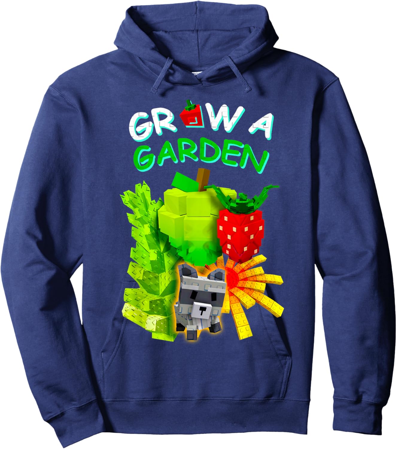 Grow A Garden Sugar Apple Romanesco Elder Strawberry Gamer Hoodie - Hoodie | Navy