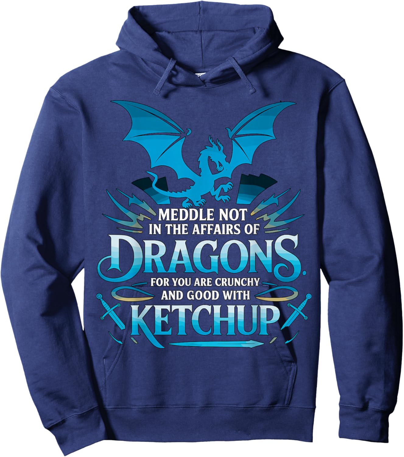 Dragon Affairs Ketchup Funny Fantasy Warrior Hoodie - Hoodie | Navy