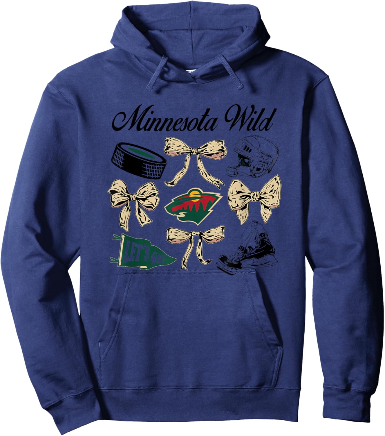 Minnesota Wild Bows White NHL Officially Licensed Hoodie - Hoodie | Navy