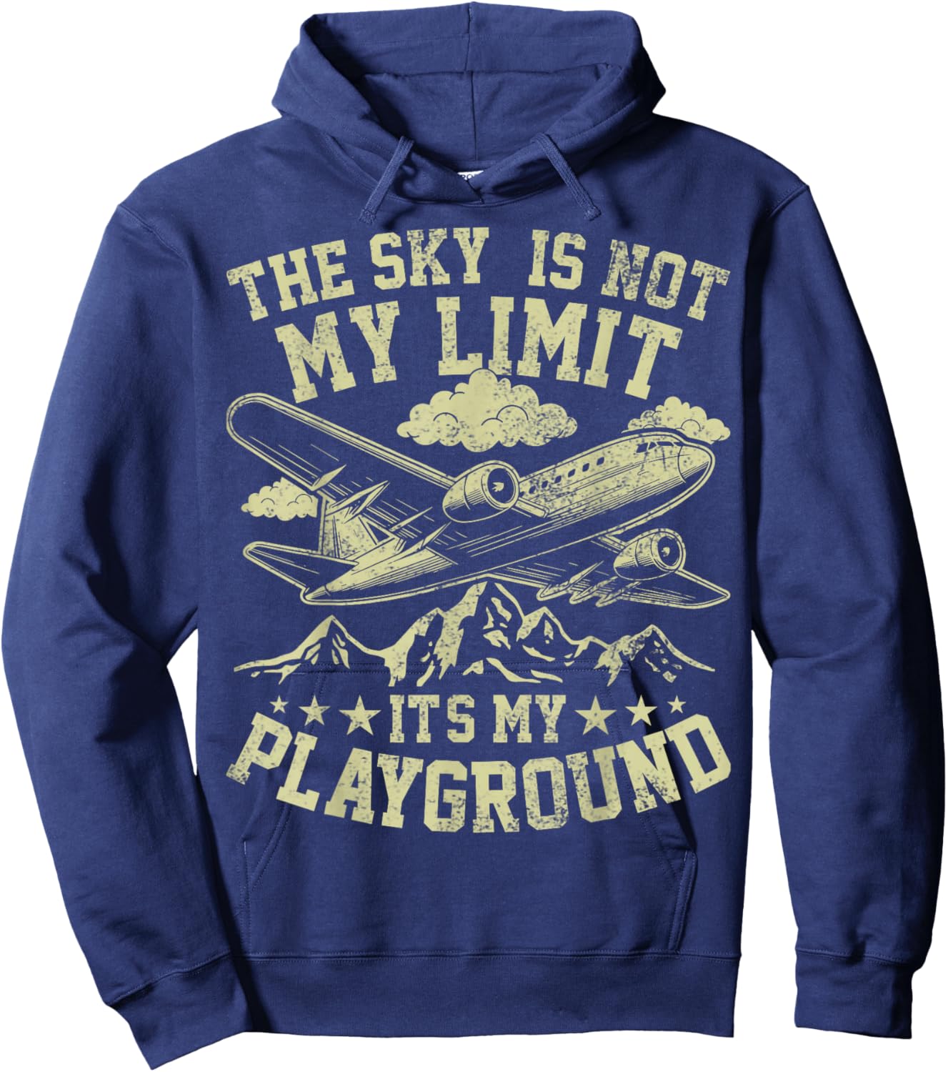 This Sky is Not My Limit Funny Pilot Aviation Men Women Kids Hoodie - Hoodie | Navy