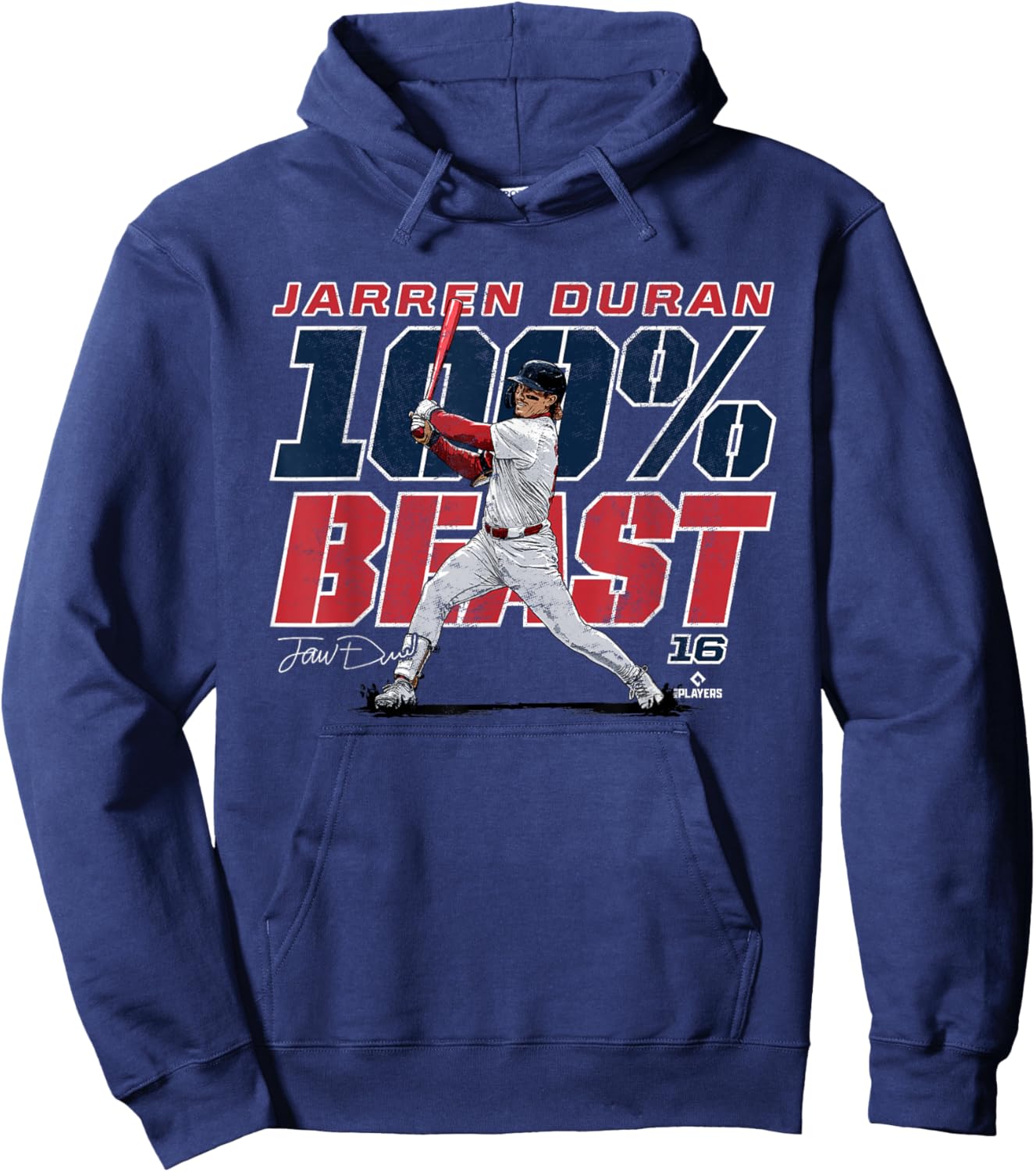 100% Beast Jarren Duran Boston MLBPA Hoodie - Hoodie | Navy