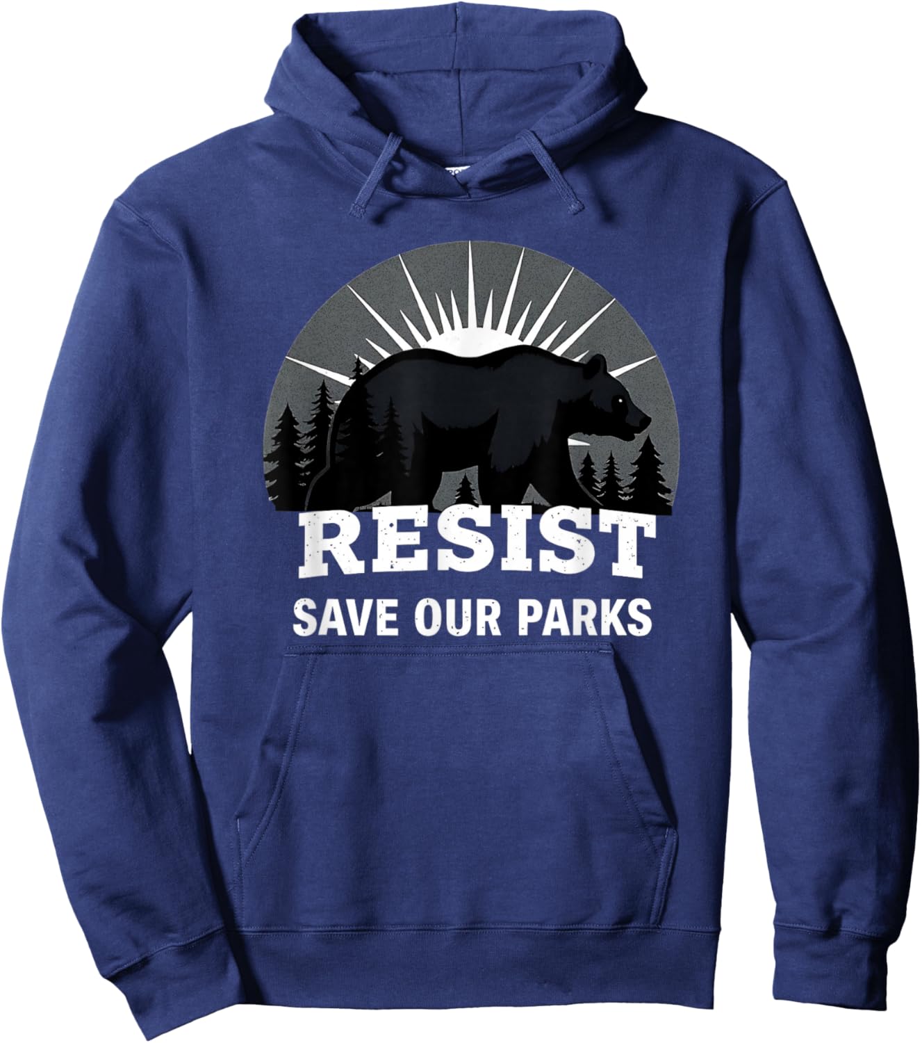 Resist Save Our Parks Alt US National Parks Bear Nature Hoodie - Hoodie | Navy