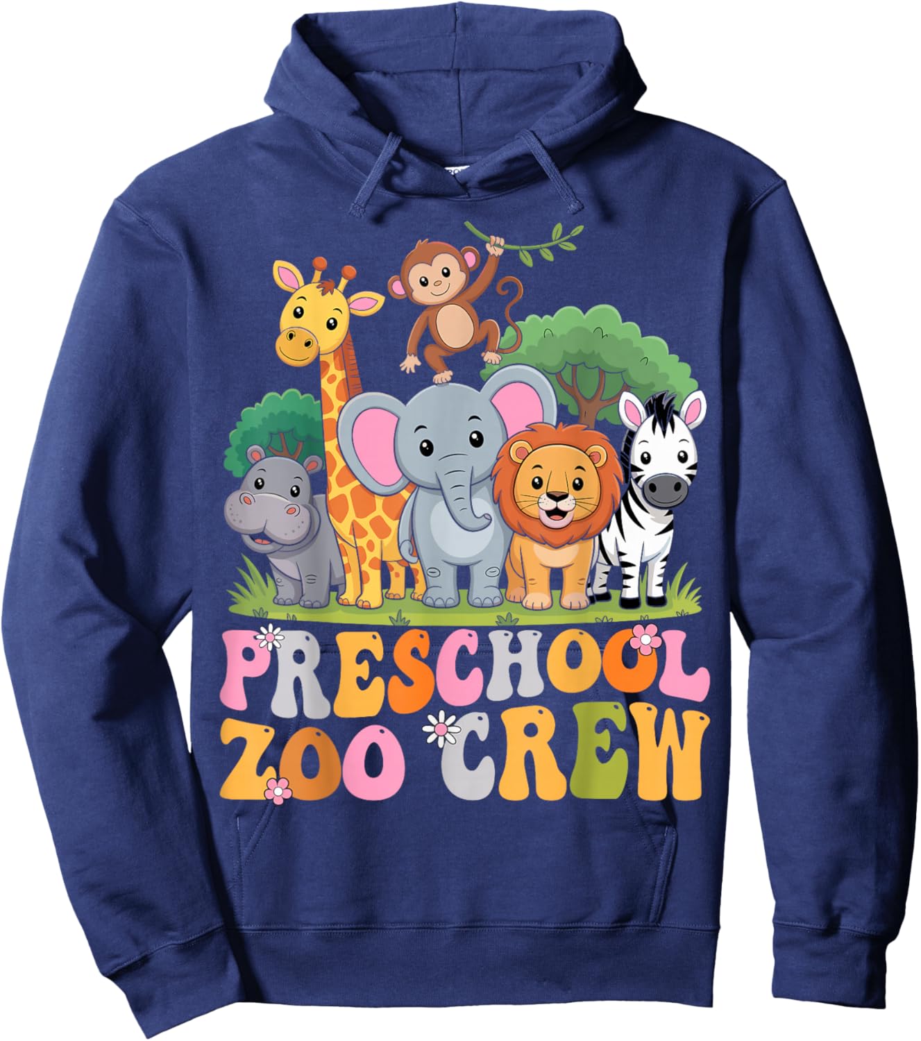 Preschool Zoo Crew Safari Animal Pre-K Teacher Student Hoodie - Hoodie | Navy