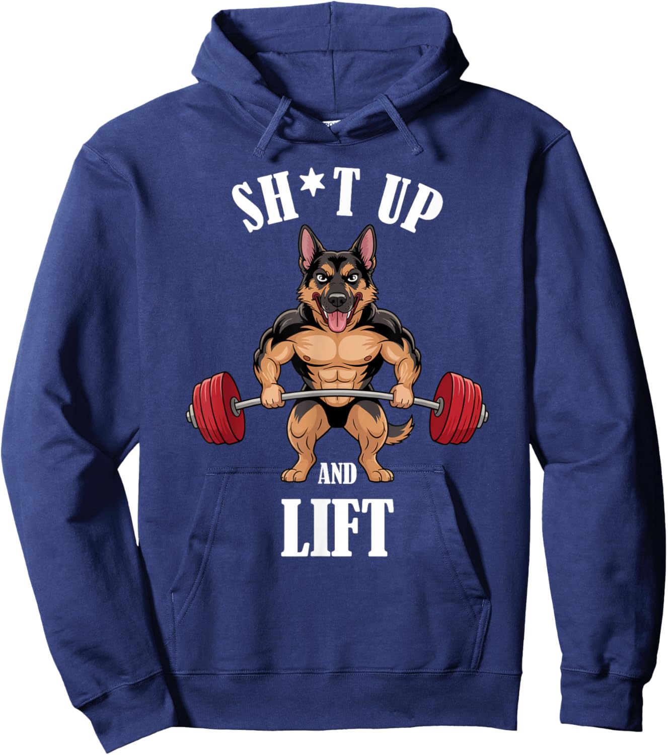 German Shepherd Weightlifting Gym Fitness German Shepherd Hoodie - Hoodie | Navy