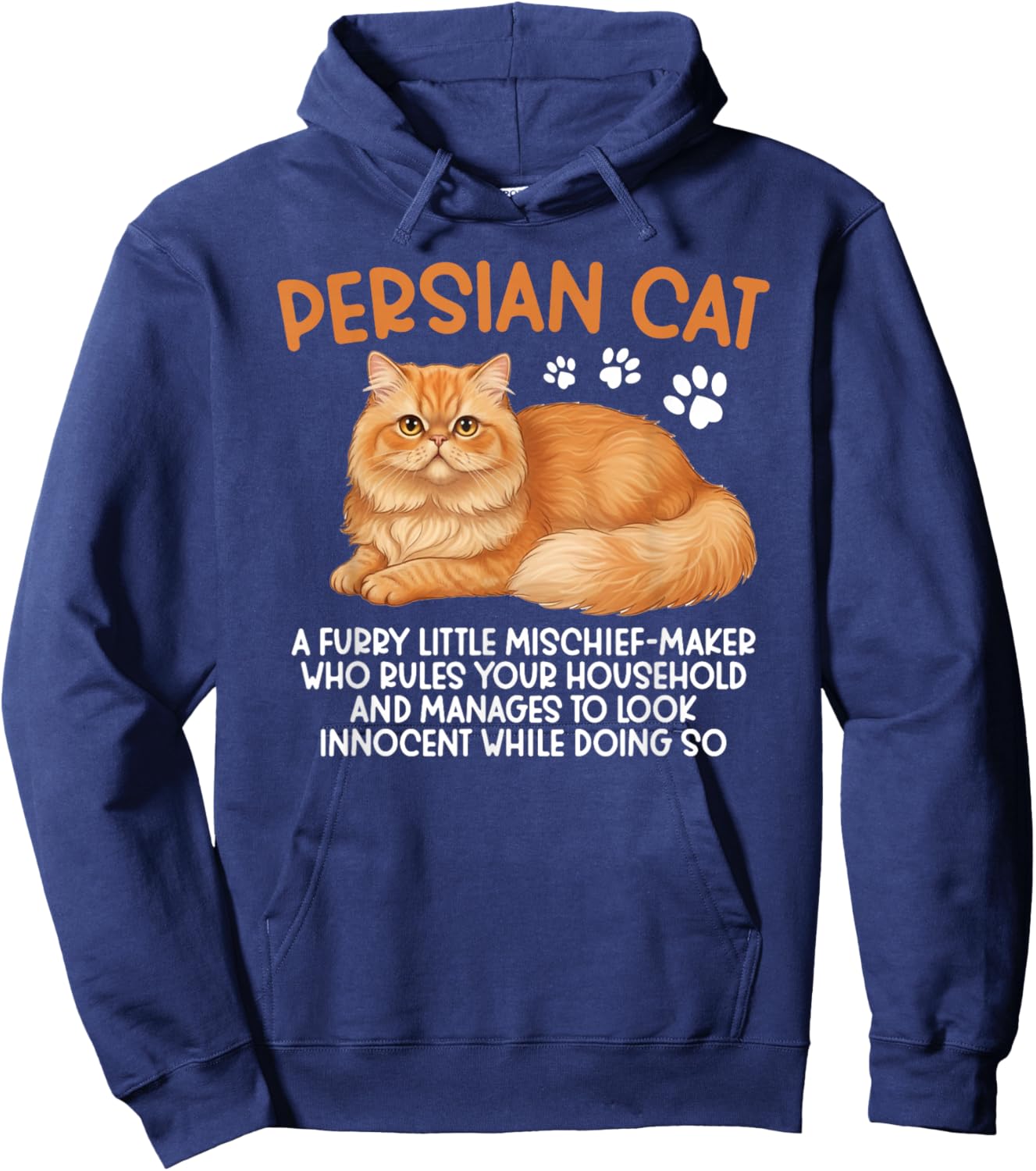 Persian Cat Definition Persian Cat Owner Persian Cat Mom Hoodie - Hoodie | Navy