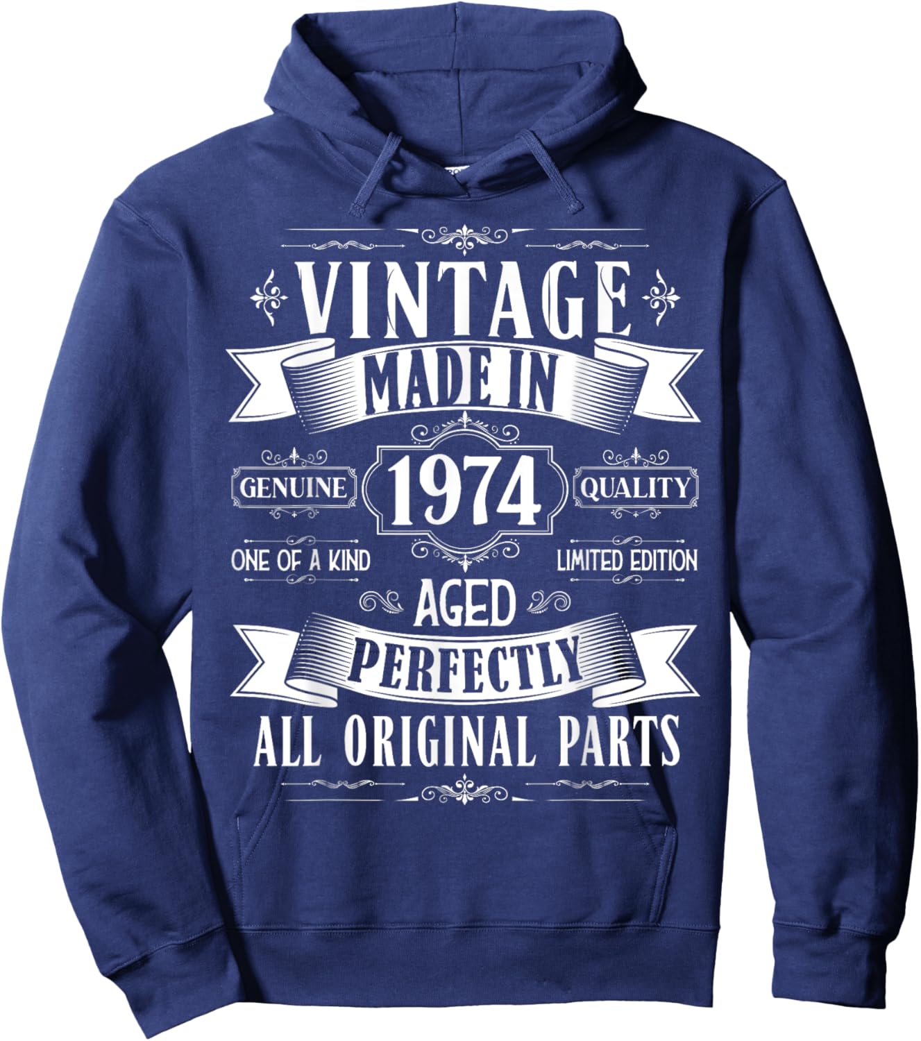 Vintage 51st birthday men Born 1974 51 years old Bday Hoodie - Hoodie | Navy