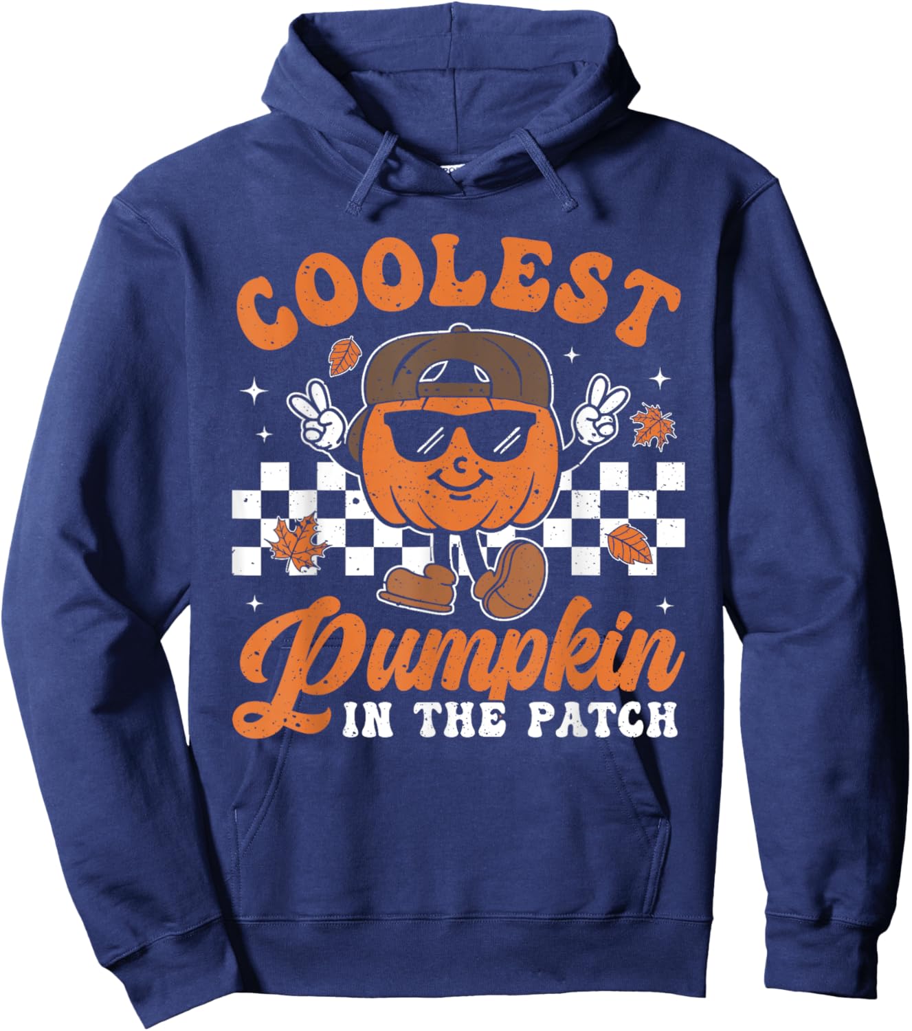Coolest Pumpkin In The Patch Halloween Boys Girls Teens Kids Hoodie - Hoodie | Navy