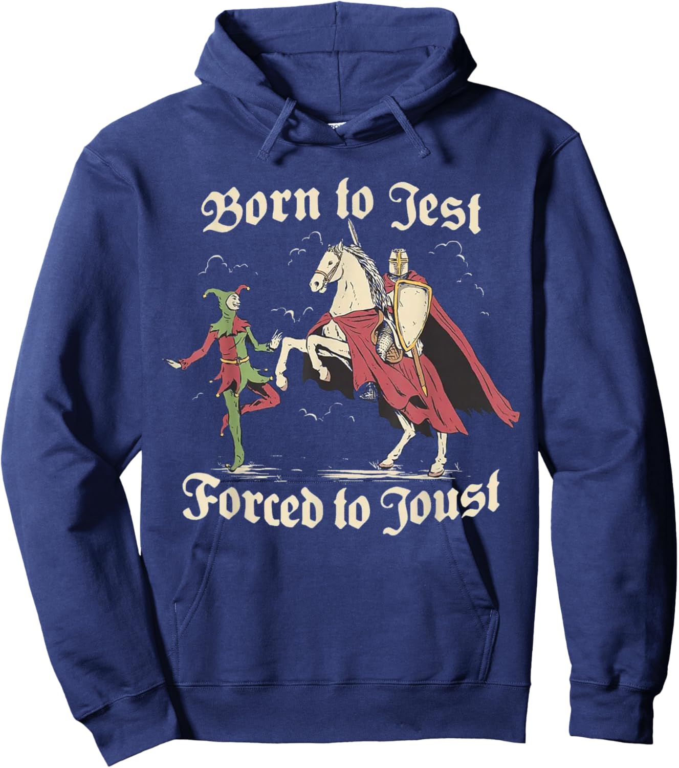 Cool Meme Medieval Vintage Graphic Knights Funny Pun Design Hoodie - Hoodie | Navy