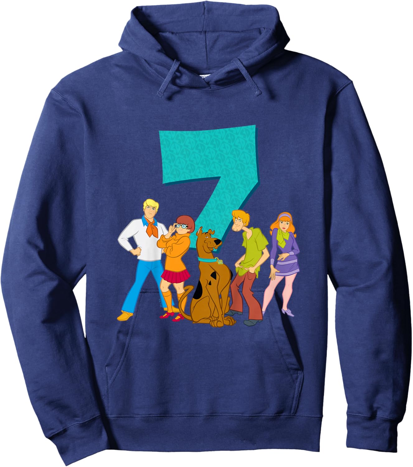 Kids Scooby-Doo 7th Birthday This Meddling Kid is 7 Hoodie - Hoodie | Navy