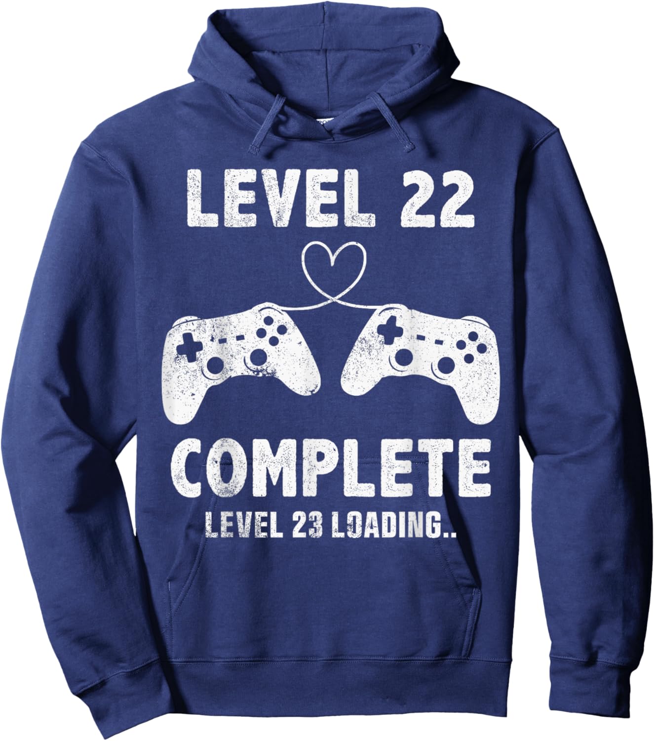 22nd Wedding Anniversary 22 Years Retro Level 22 Complete Hoodie - Hoodie | Navy