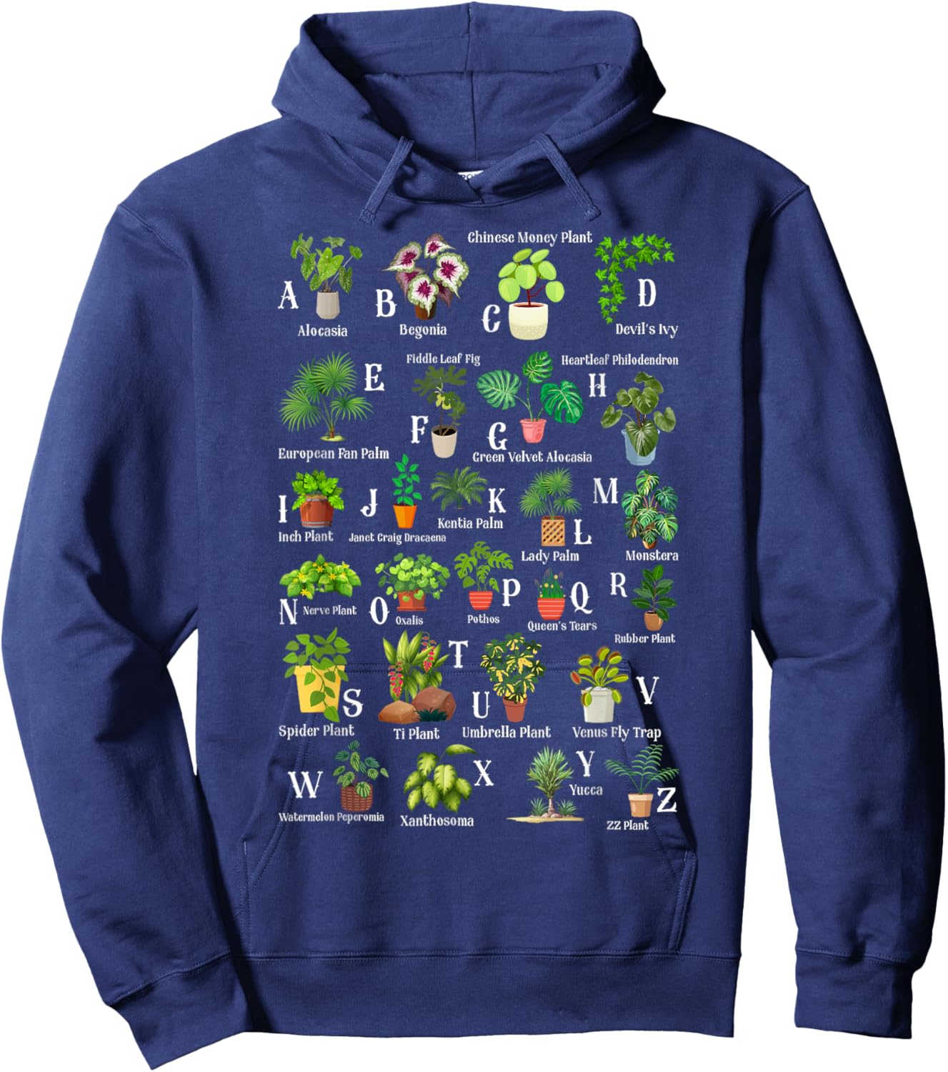 Plant Alphabet Learning ABCs Gardener Gardening Lover Hoodie - Hoodie | Navy