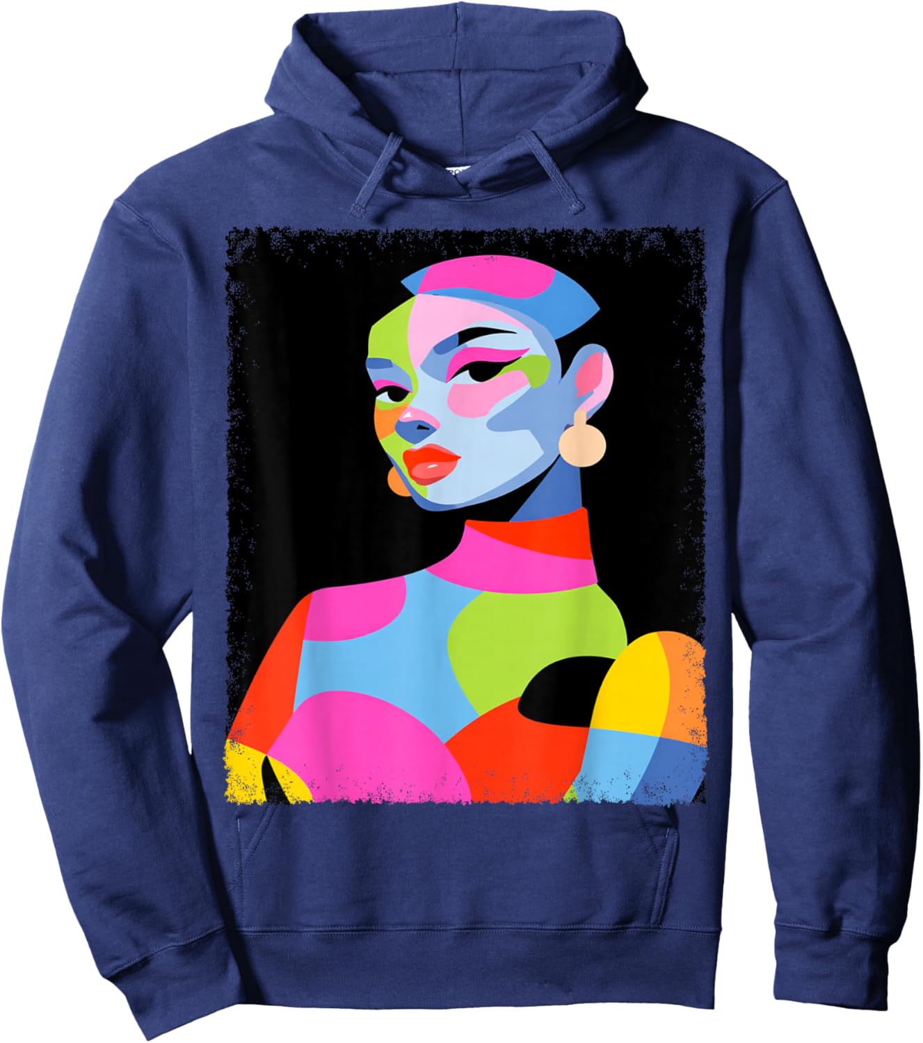 Feminine Women's Abstract Fashion Designer Hoodie - Hoodie | Navy