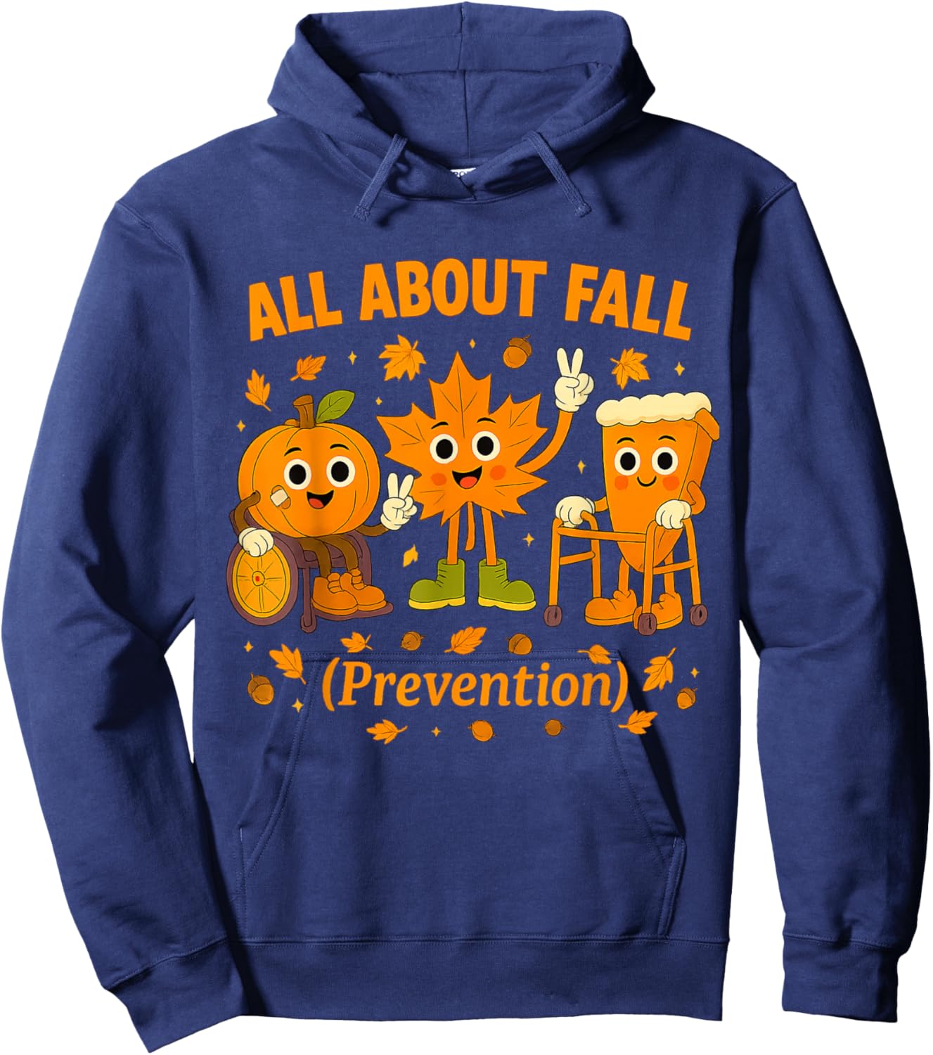 All About Fall Prevention Fun Halloween Design Nurse Hoodie - Hoodie | Navy
