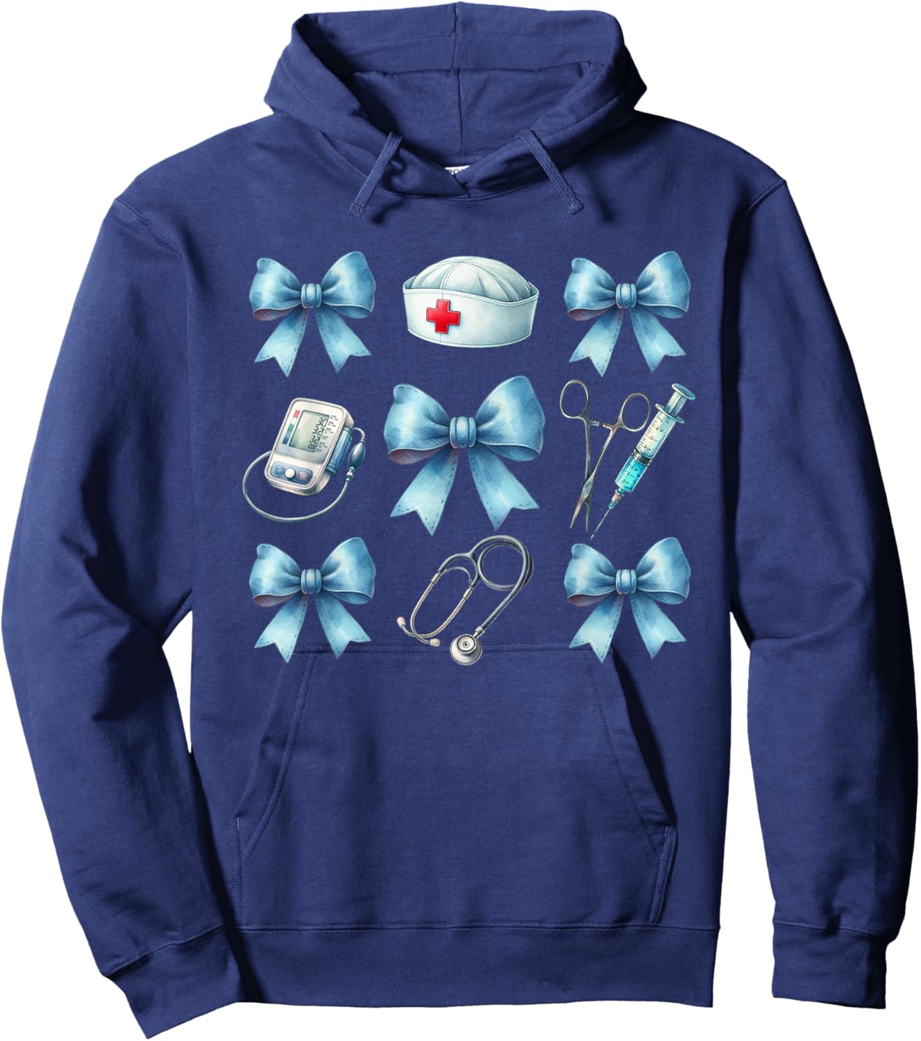 Nurse With Bow Hoodie - Hoodie | Navy