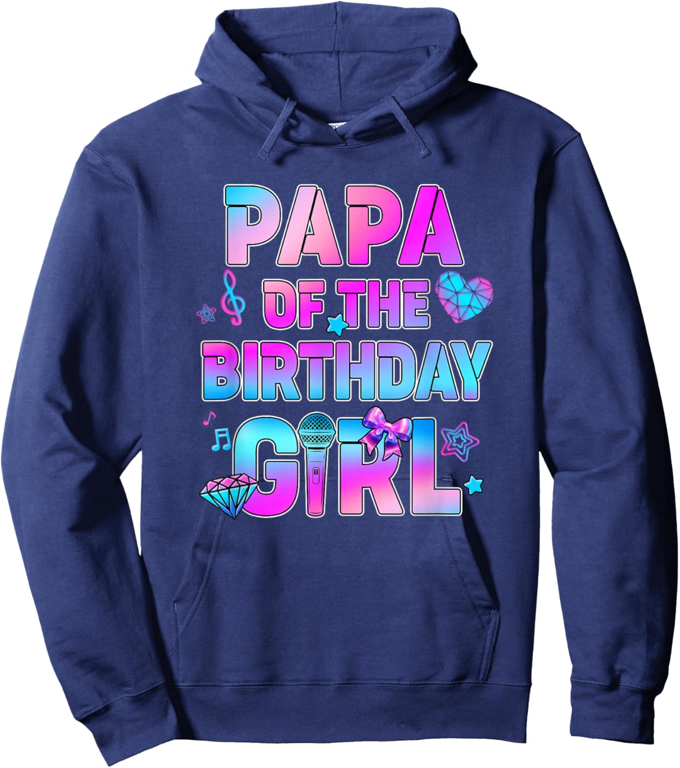 Papa of The K-Pop Birthday Girls Korean Music Family Hoodie - Hoodie | Navy