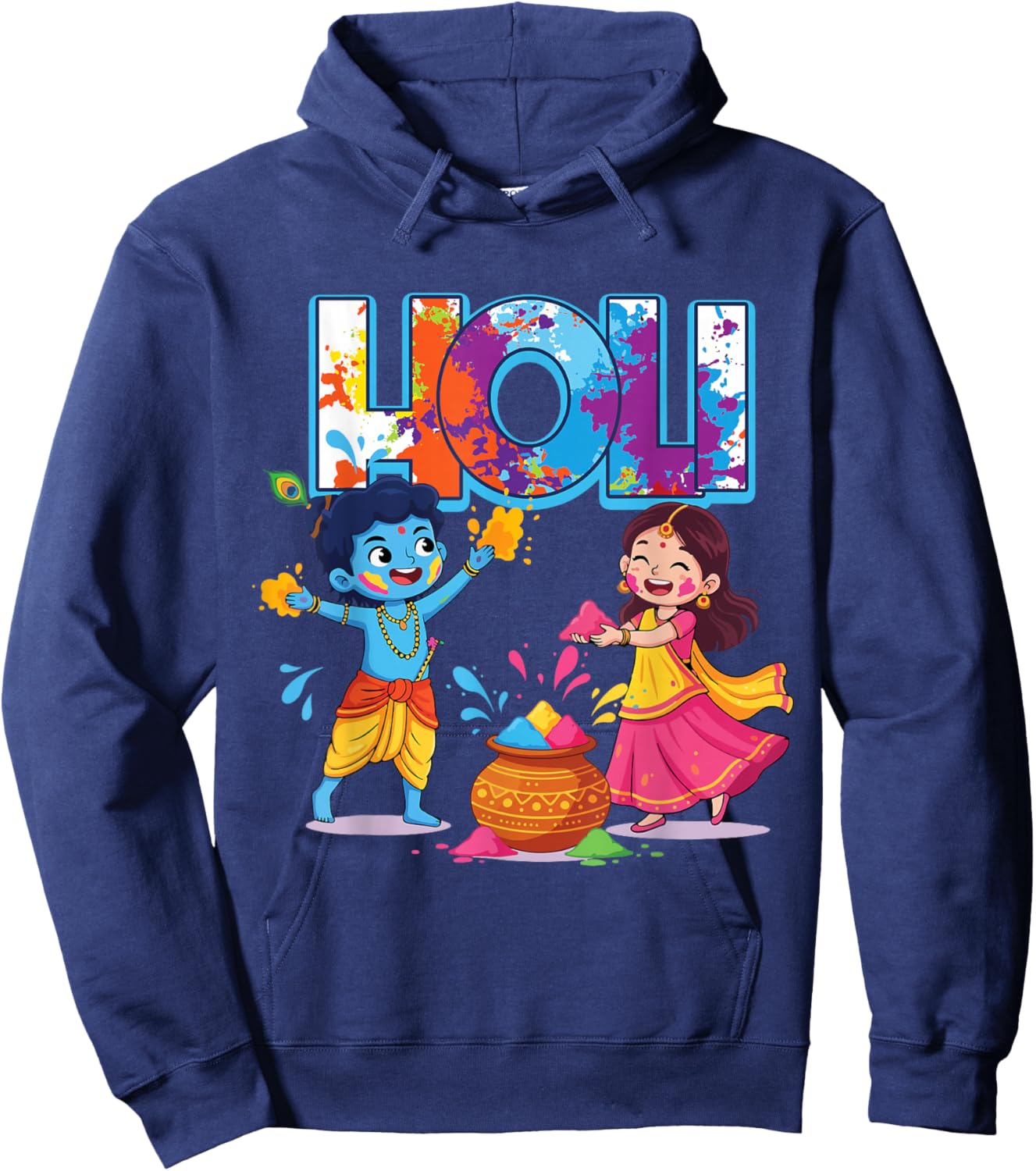 Holi Indian Hindu Spring Holi Festival of Colors Hoodie - Hoodie | Navy