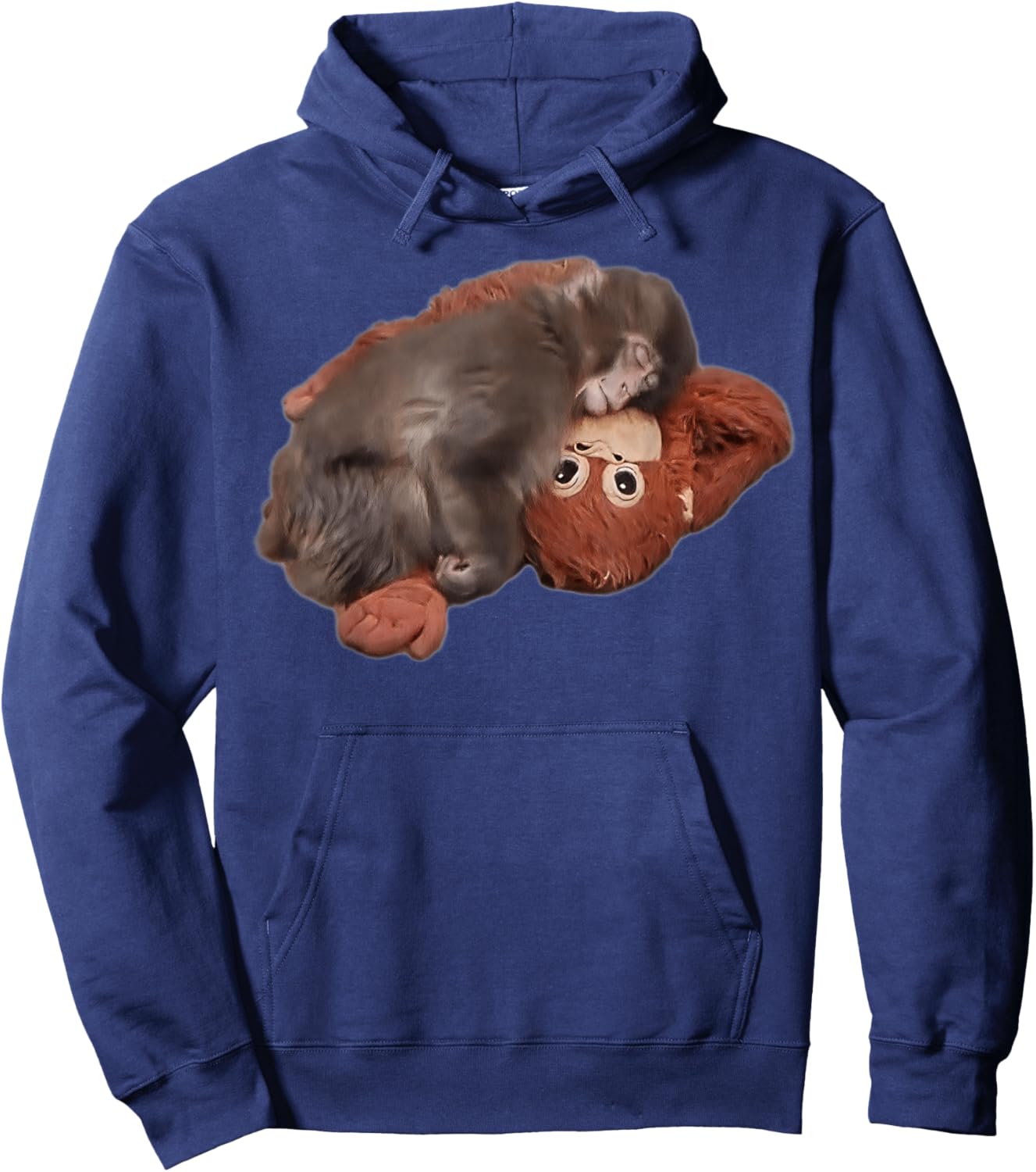 Baby Monkey Punch Cute Stuffed Buddy Hoodie - Hoodie | Navy