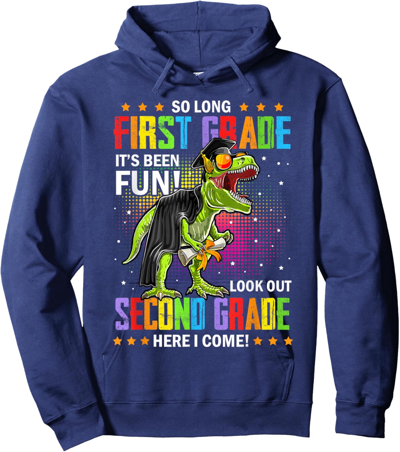 So Long First Grade Hello Second Grade Graduation Boys Kids Hoodie - Hoodie | Navy
