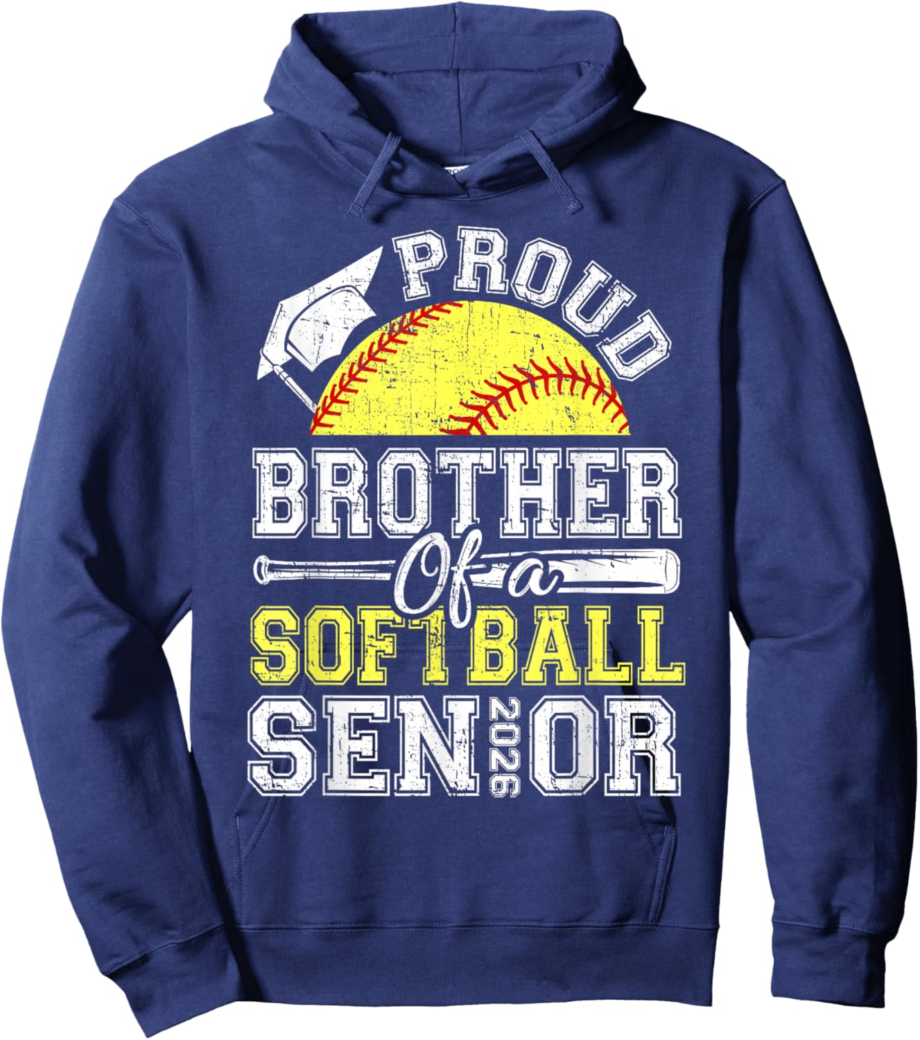 Proud Brother of A 2026 Senior Softball Graduate Hoodie - Hoodie | Navy