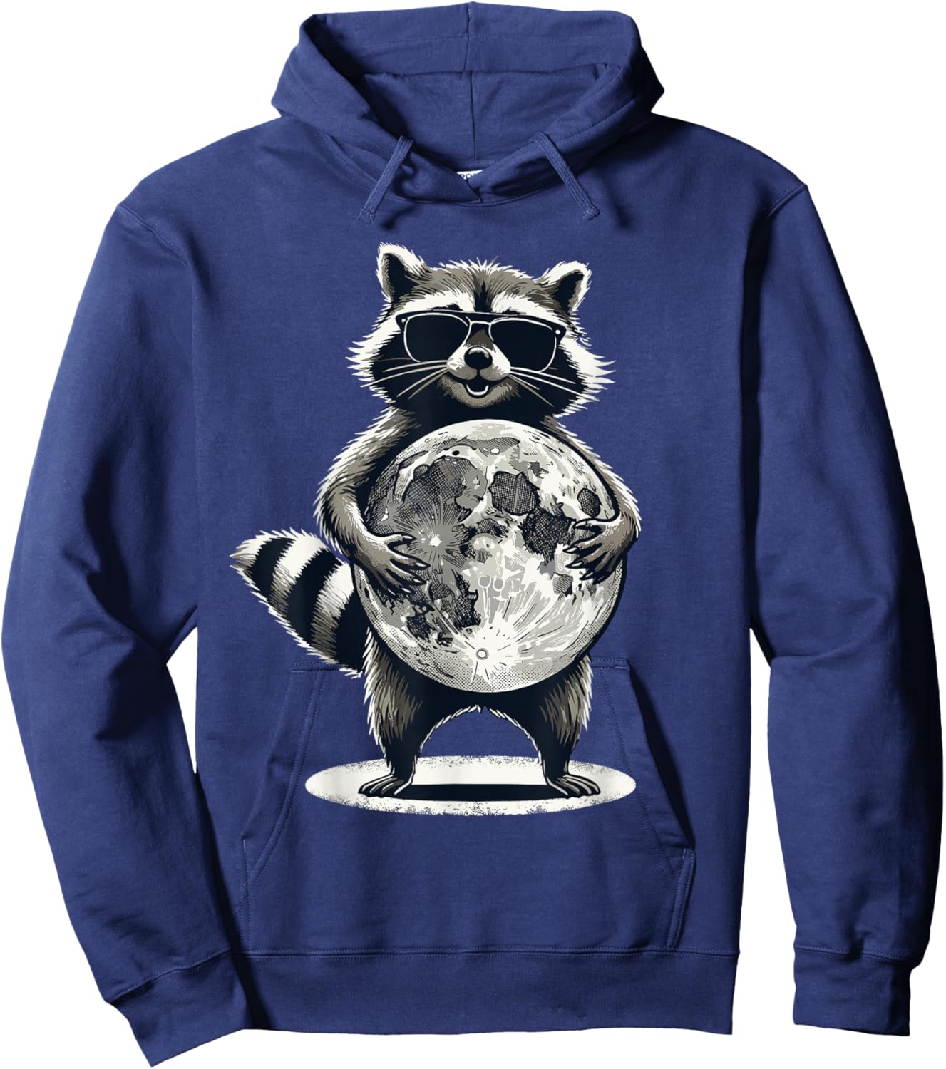 Racoon Moon Space Exploration Funny Moon Hoodie - Hoodie | Navy