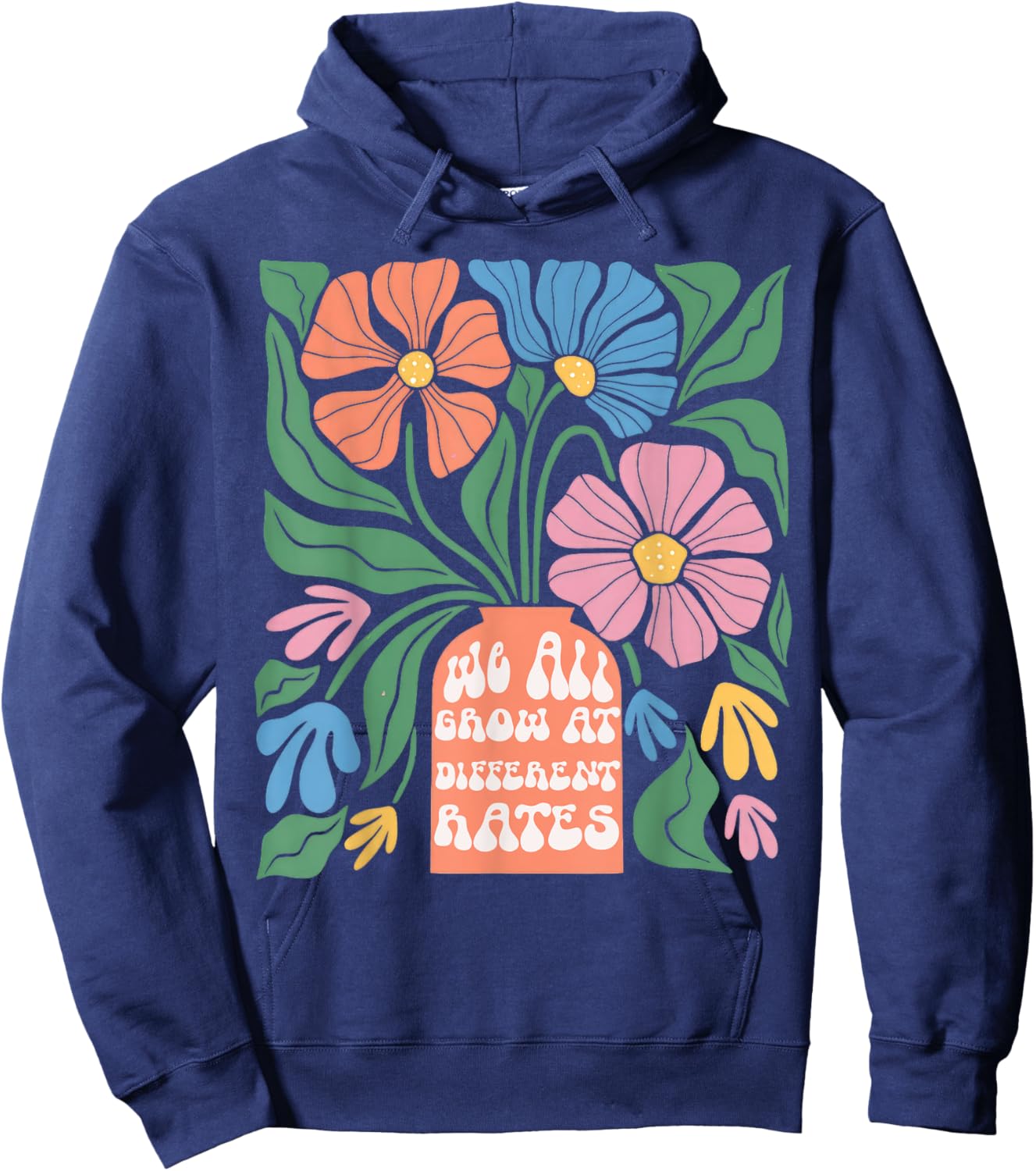 We All Grow At Different Rates First Day Of School Teacher Women Kids Hoodie - Hoodie | Navy