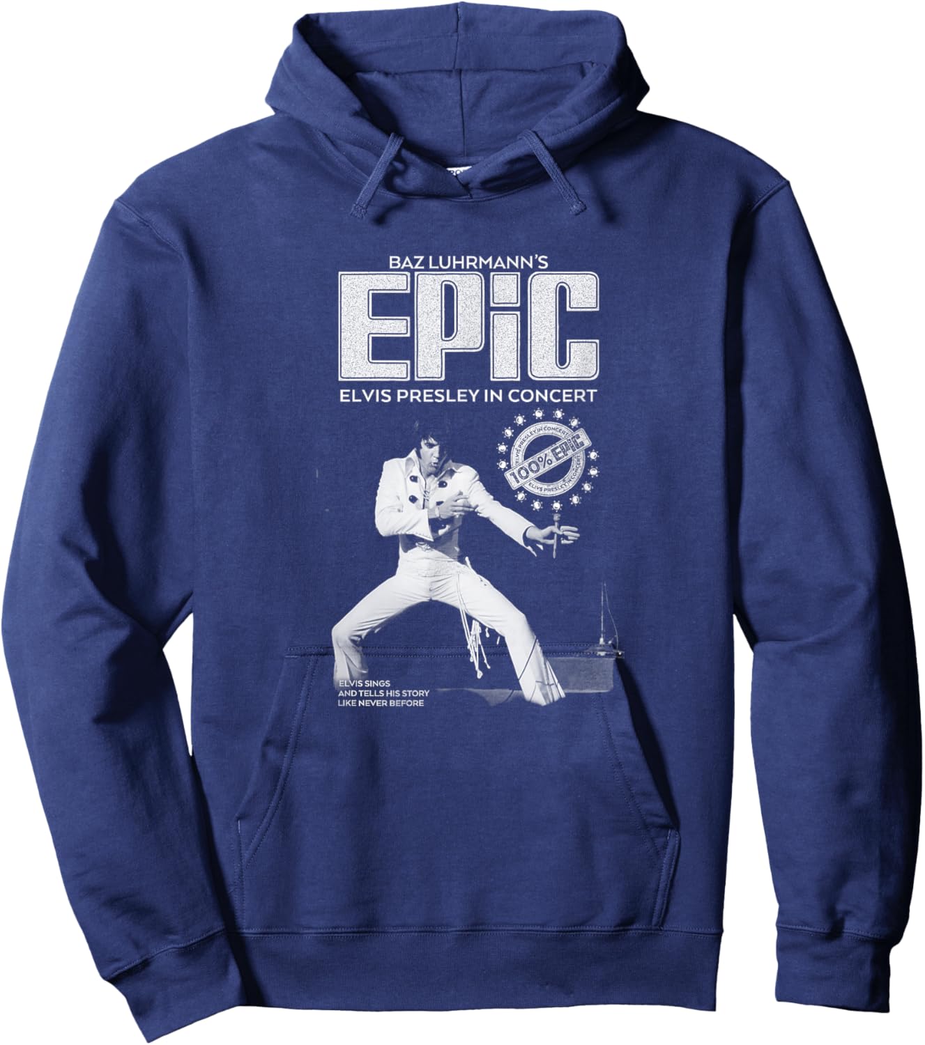 Elvis Presley Epic Overall Hoodie - Hoodie | Navy