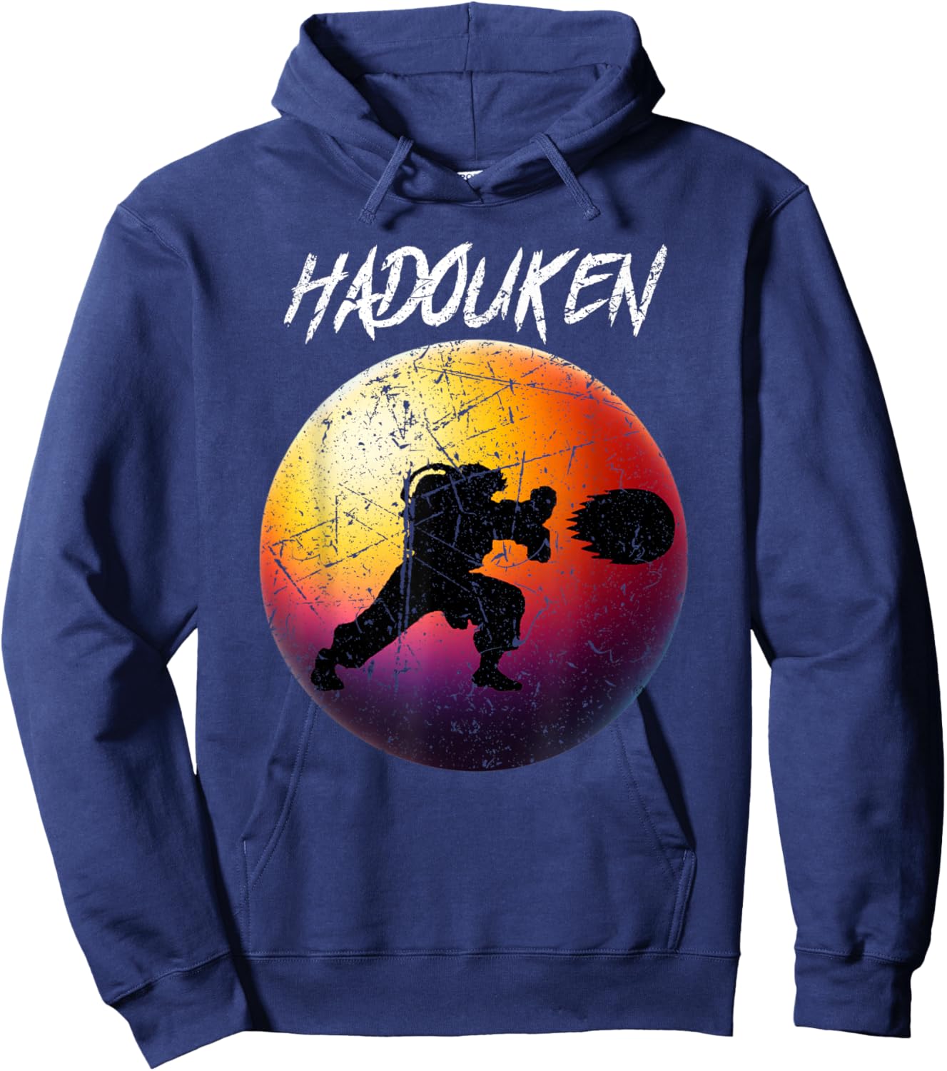 Retro Vintage Hadouken Fighter Hoodie - Hoodie | Navy