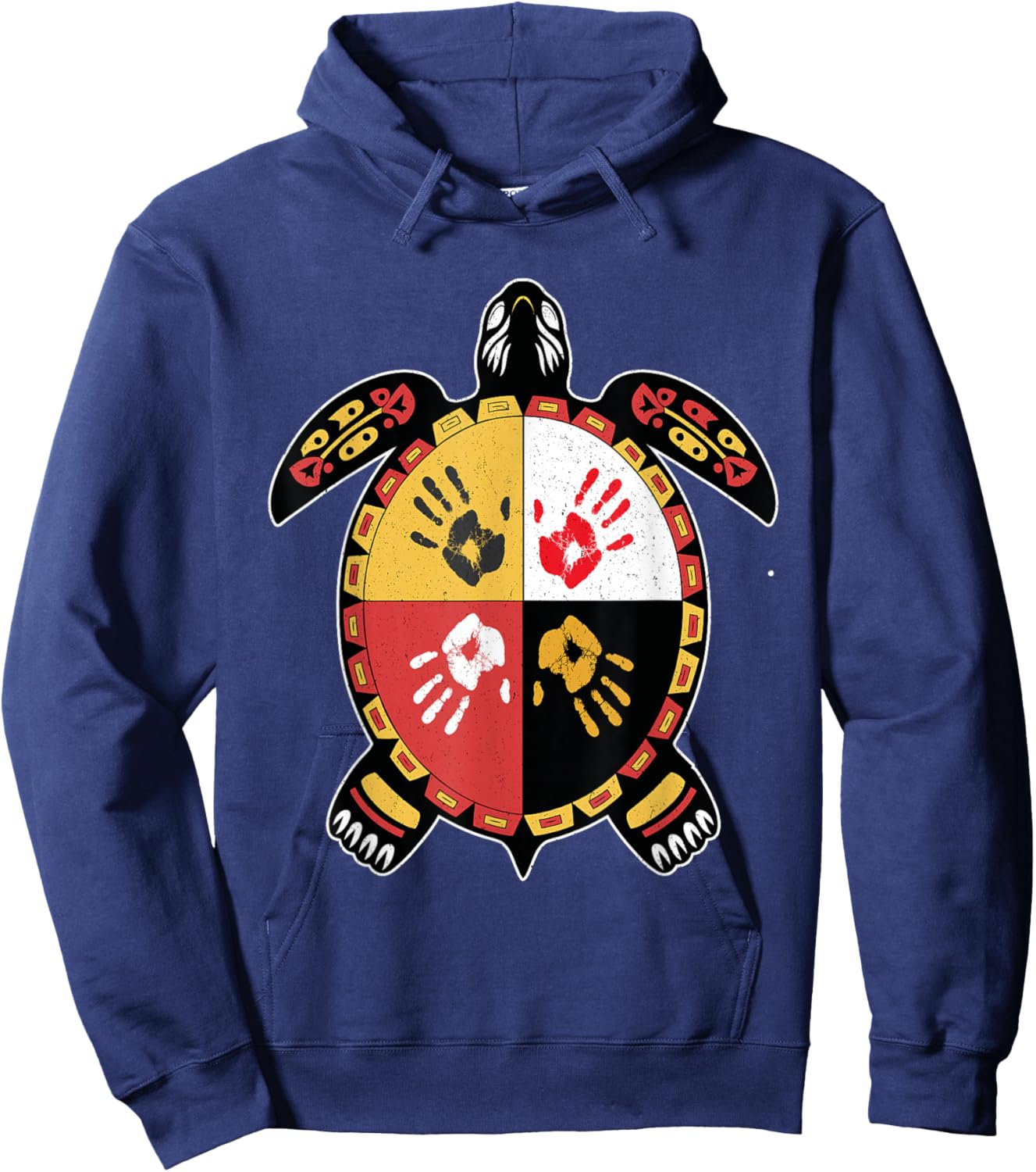 Medicine Wheel Turtle MMIW indigenous Native American Hoodie - Hoodie | Navy