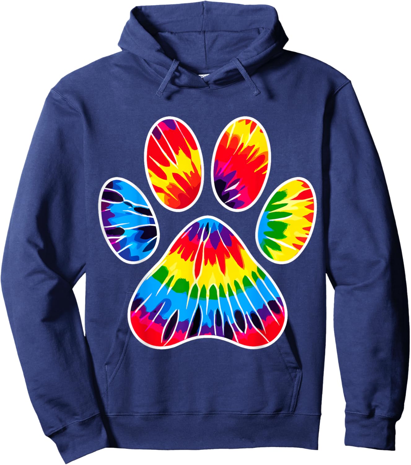 Tie-Dye Dog Paw Hoodie - Hoodie | Navy