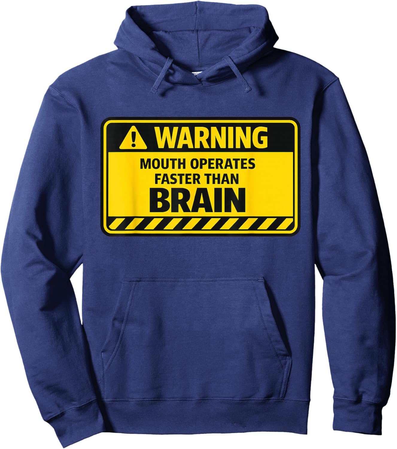 Mouth Works Faster Than Brain Funny Gen Z Yapping Meme Witty Hoodie - Hoodie | Navy