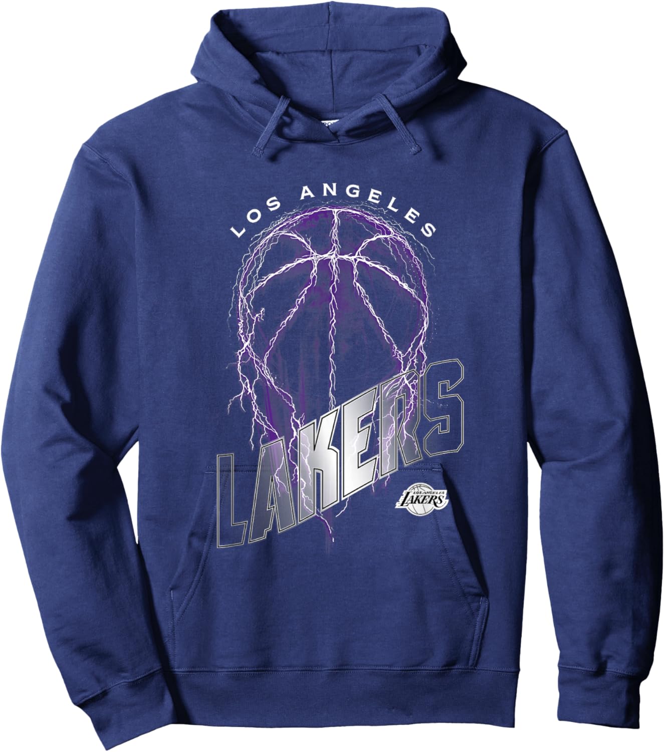 NBA Los Angeles Lakers Lightning Bolt Basketball Logo Hoodie - Hoodie | Navy