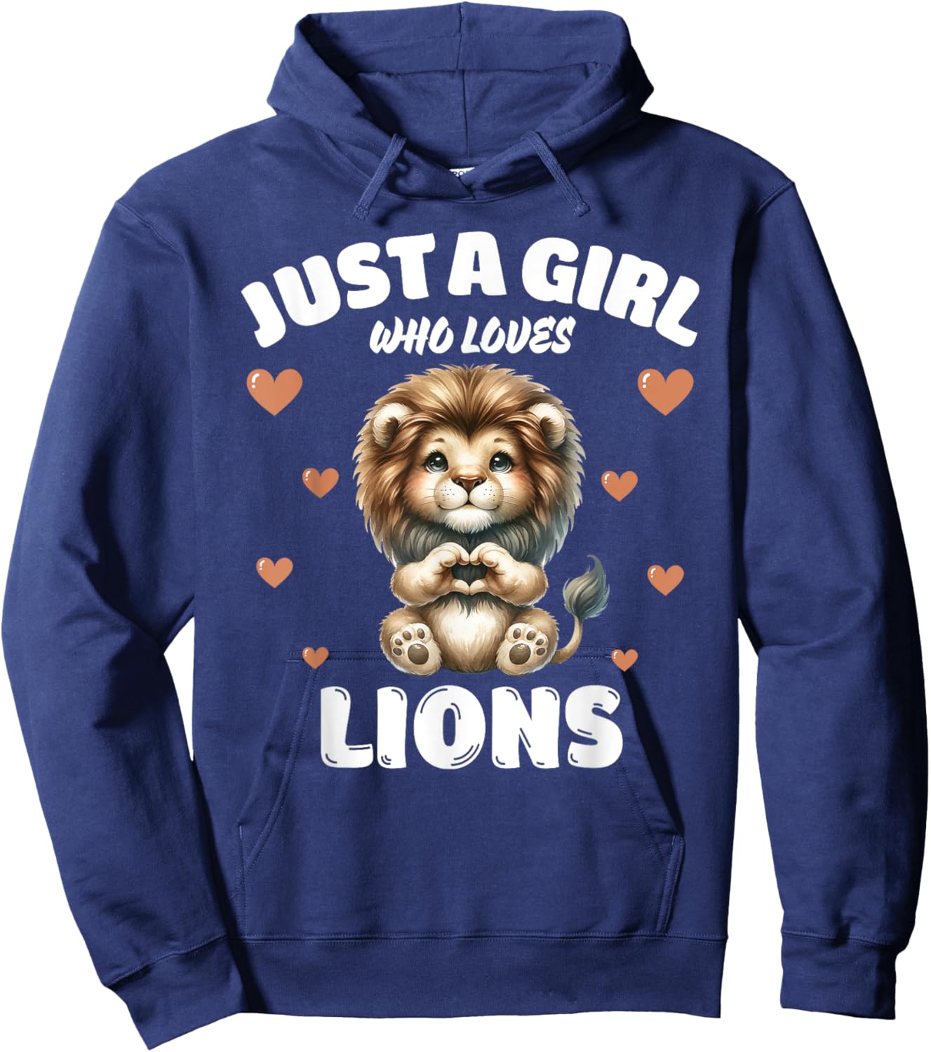 Just A Girl Who Loves Lions, Cute Lion Lovers Hoodie - Hoodie | Navy