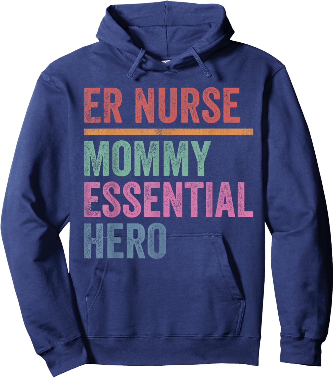 ER Nurse Mommy Essential Hero Vintage Hoodie - Hoodie | Navy