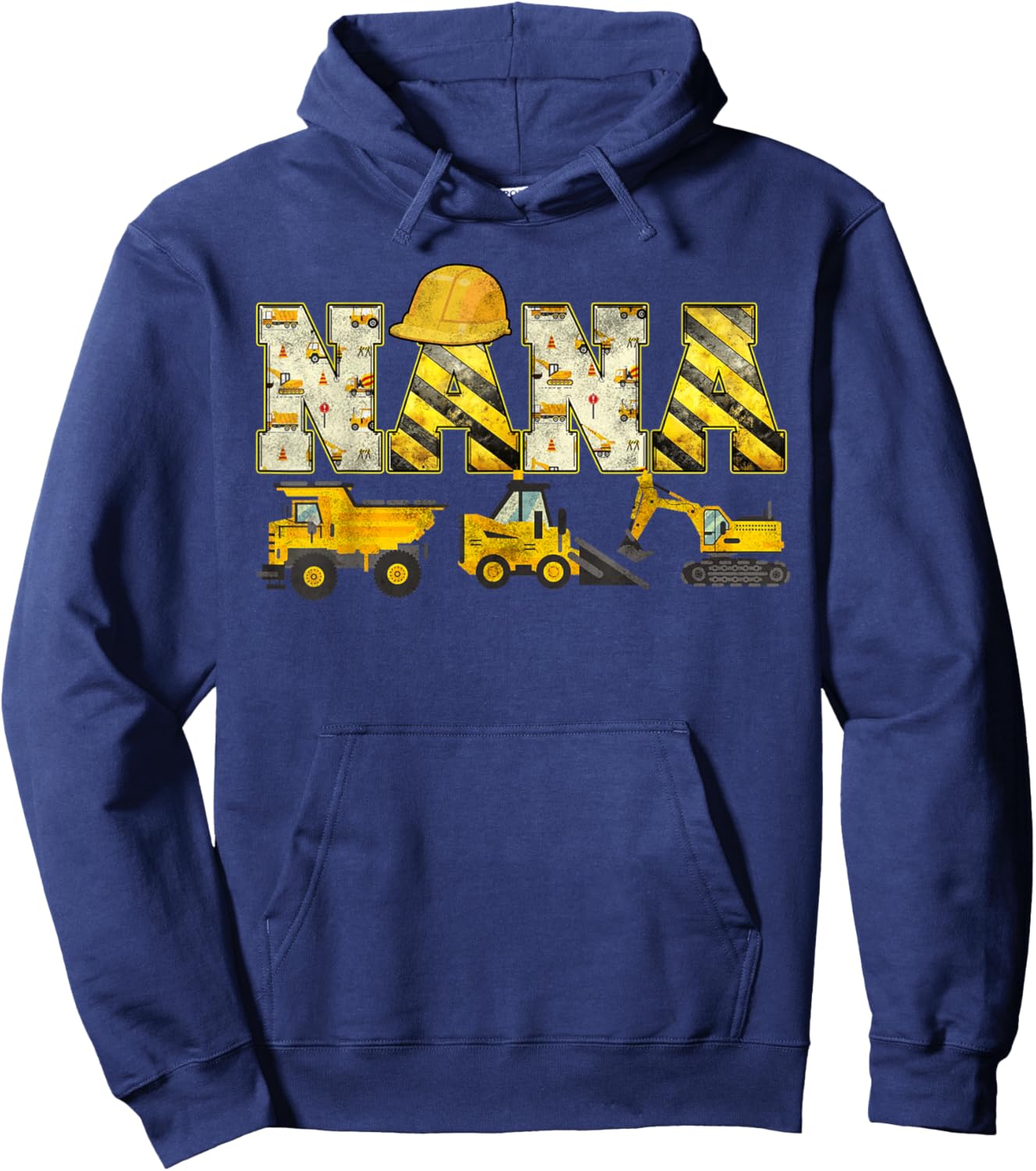 Nana Construction Excavator Kids Matching Family Party Hoodie - Hoodie | Navy