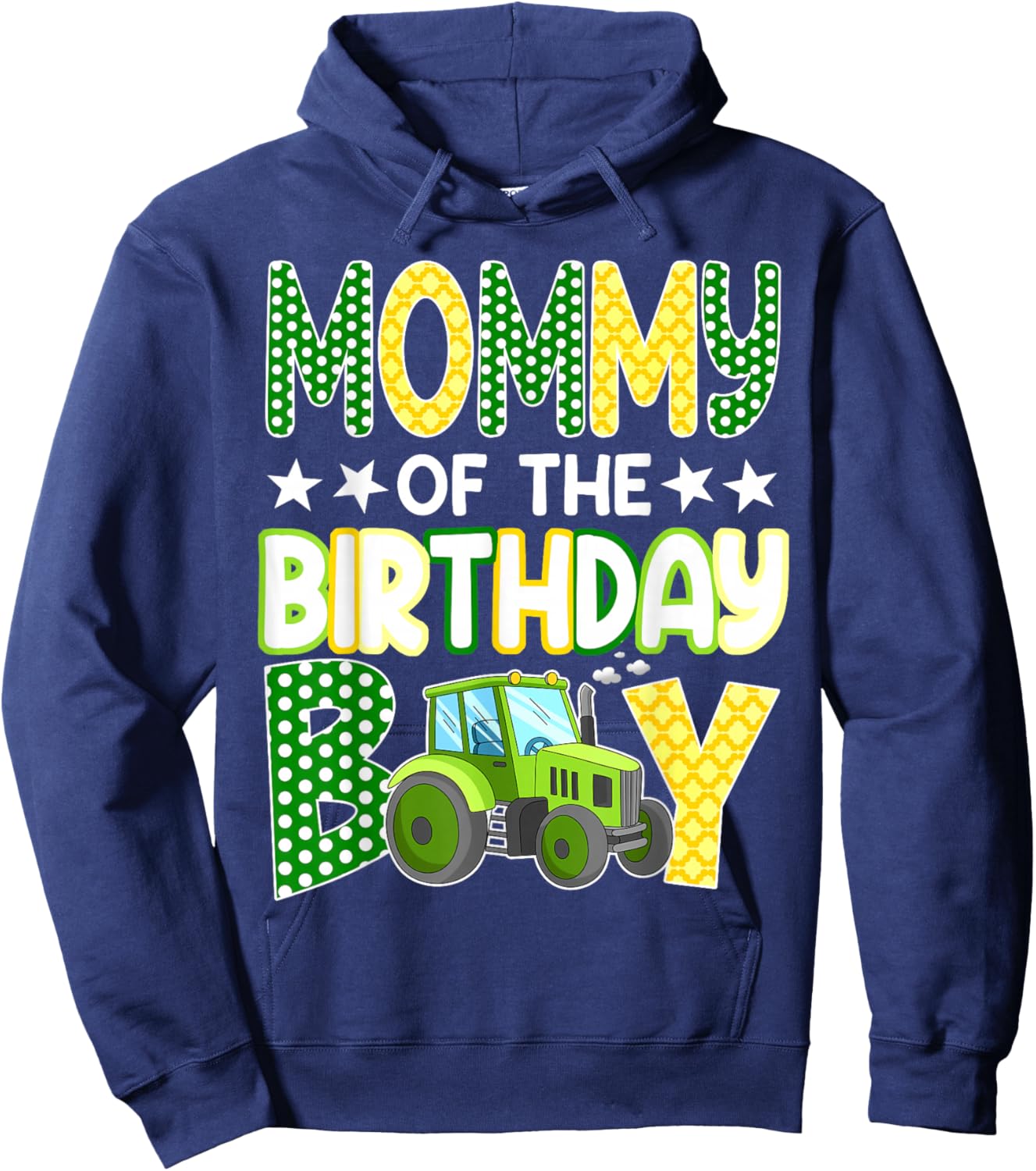 Mommy of The Birthday Boy Tractors Farm Trucks Family Hoodie - Hoodie | Navy