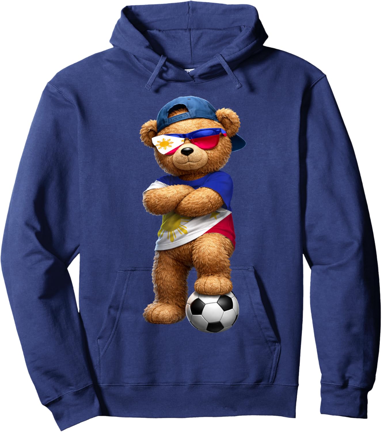 Filipino Flag Teddy Player Sports Outfit for Philippines Hoodie - Hoodie | Navy