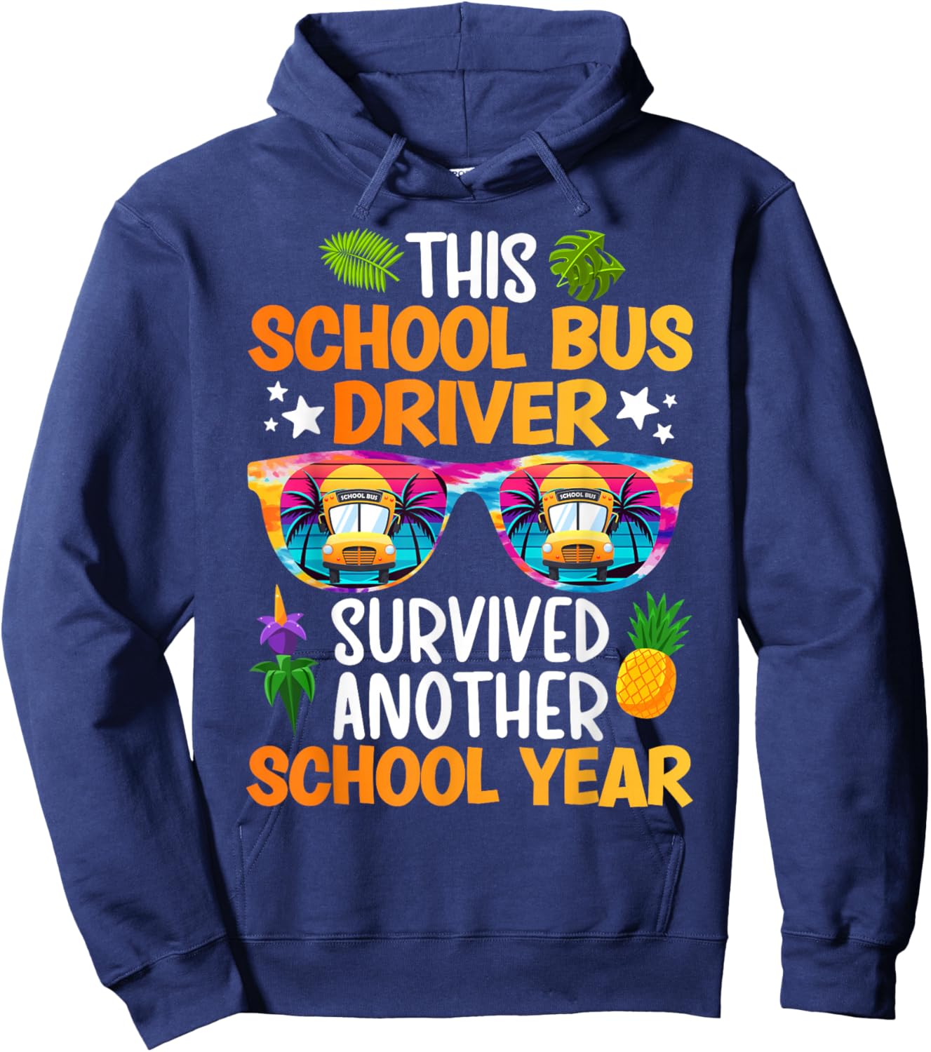 Funny School Bus Driver Last Day of School Bus Driver Hoodie - Hoodie | Navy