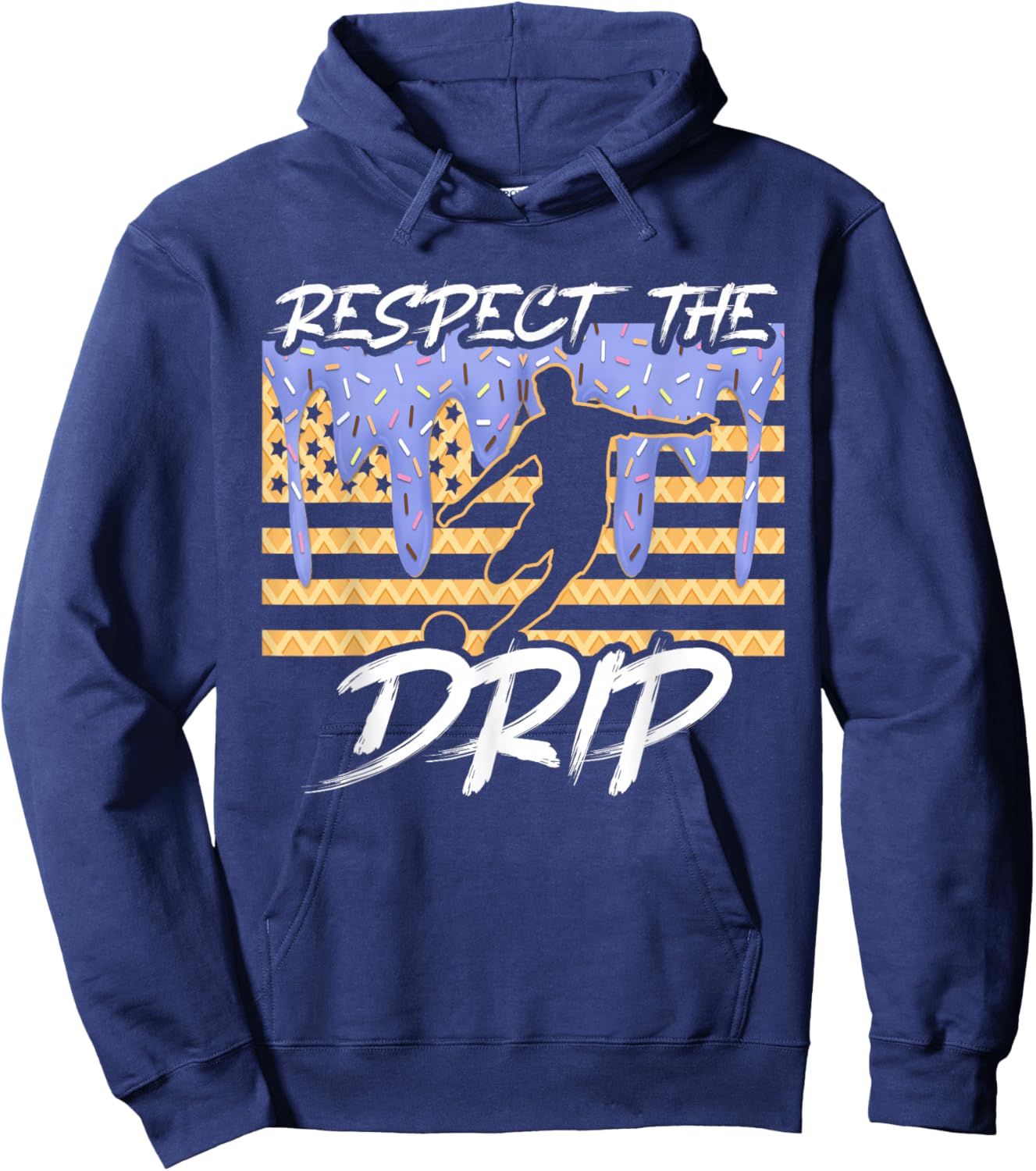 Soccer Drip Boys Dripping Ice Cream Respect The Drip Hoodie - Hoodie | Navy