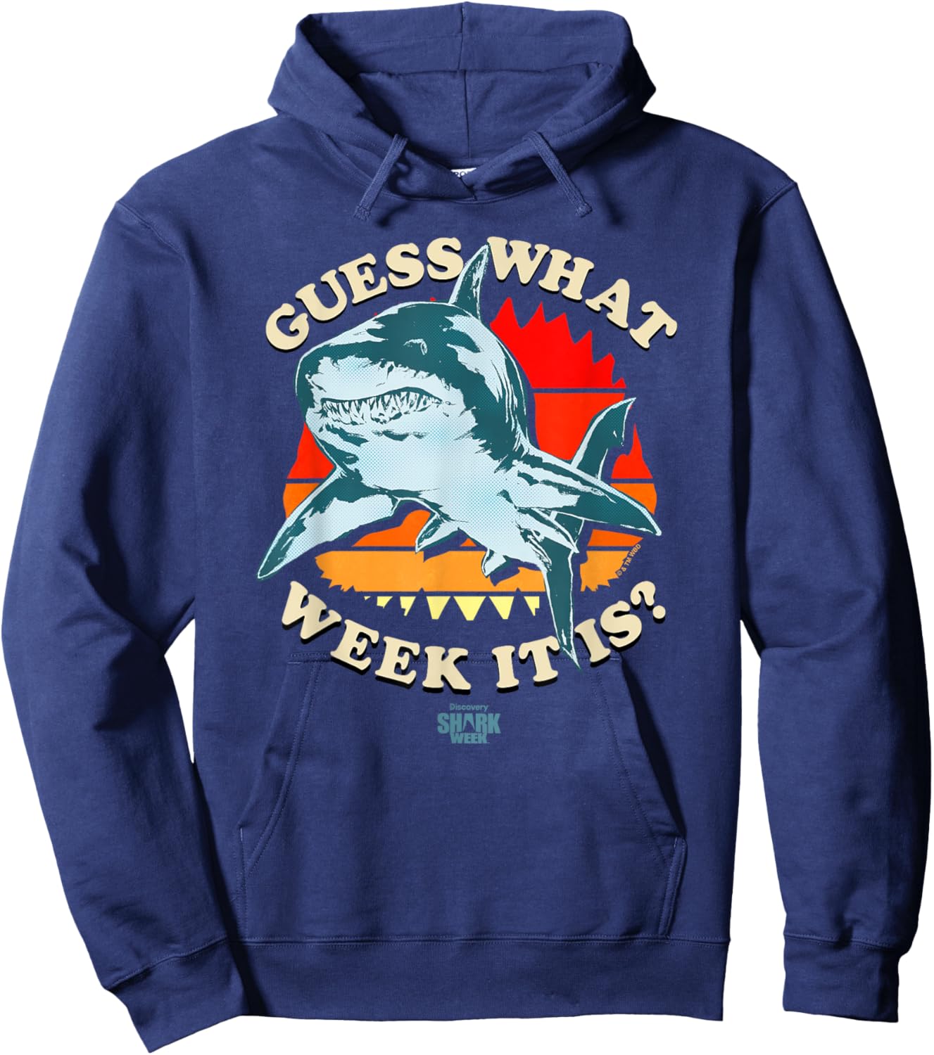 Shark Week Officially Licensed Guess The Week Hoodie - Hoodie | Navy
