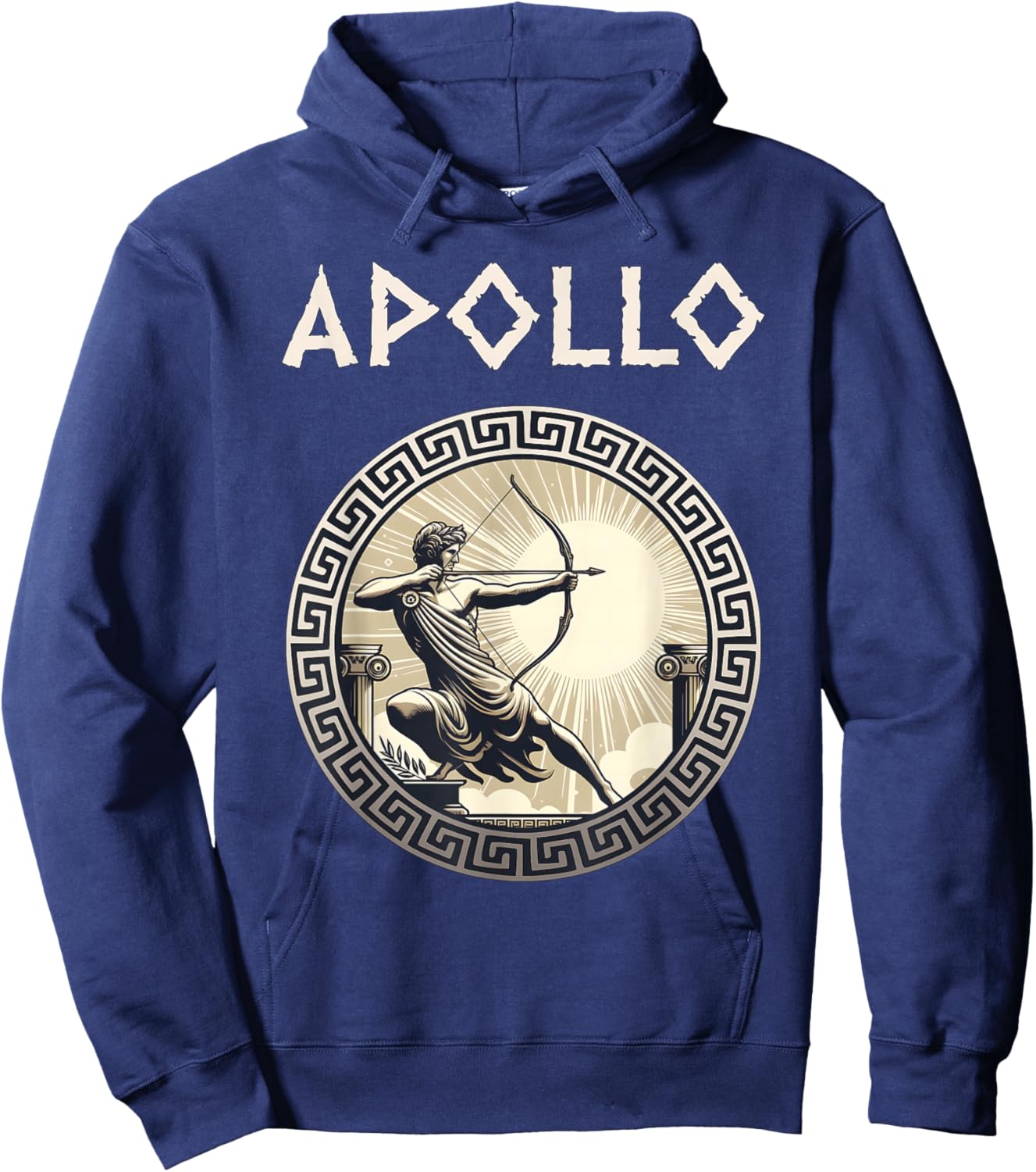 Agema Apparel Apollo Greek God of Archery Music and Light , Small, Black Hoodie - Hoodie | Navy