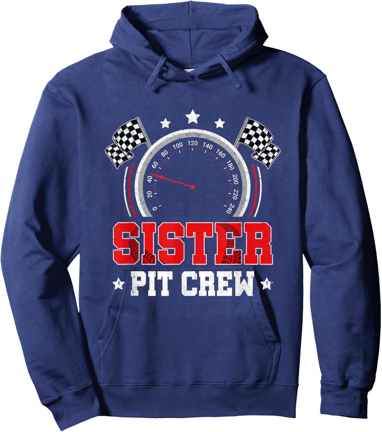 Sister Pit Crew Race Car Birthday Party Racing Family Hoodie - Hoodie | Navy