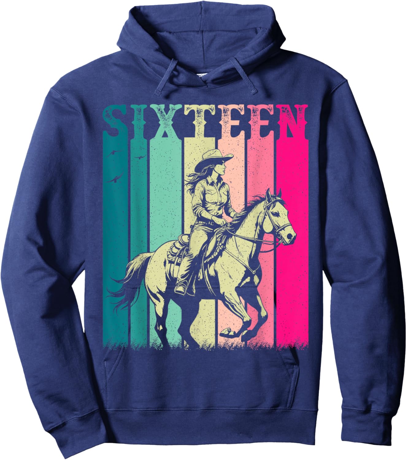 Cowgirl 16th Birthday Girls 16 Year Old Western Rodeo Party Hoodie - Hoodie | Navy