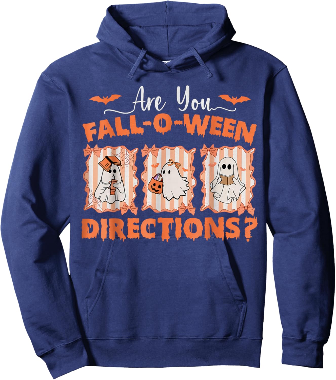 Vintage are You Fall O Ween Directions Teacher Halloween Hoodie - Hoodie | Navy