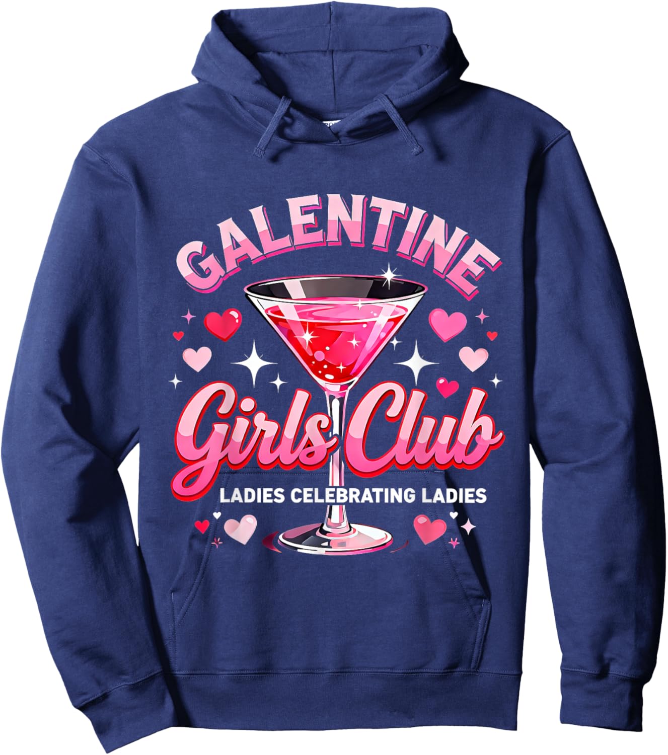 Galentine Girls Club Ladies Night Cocktail Design Hoodie - Hoodie | Navy