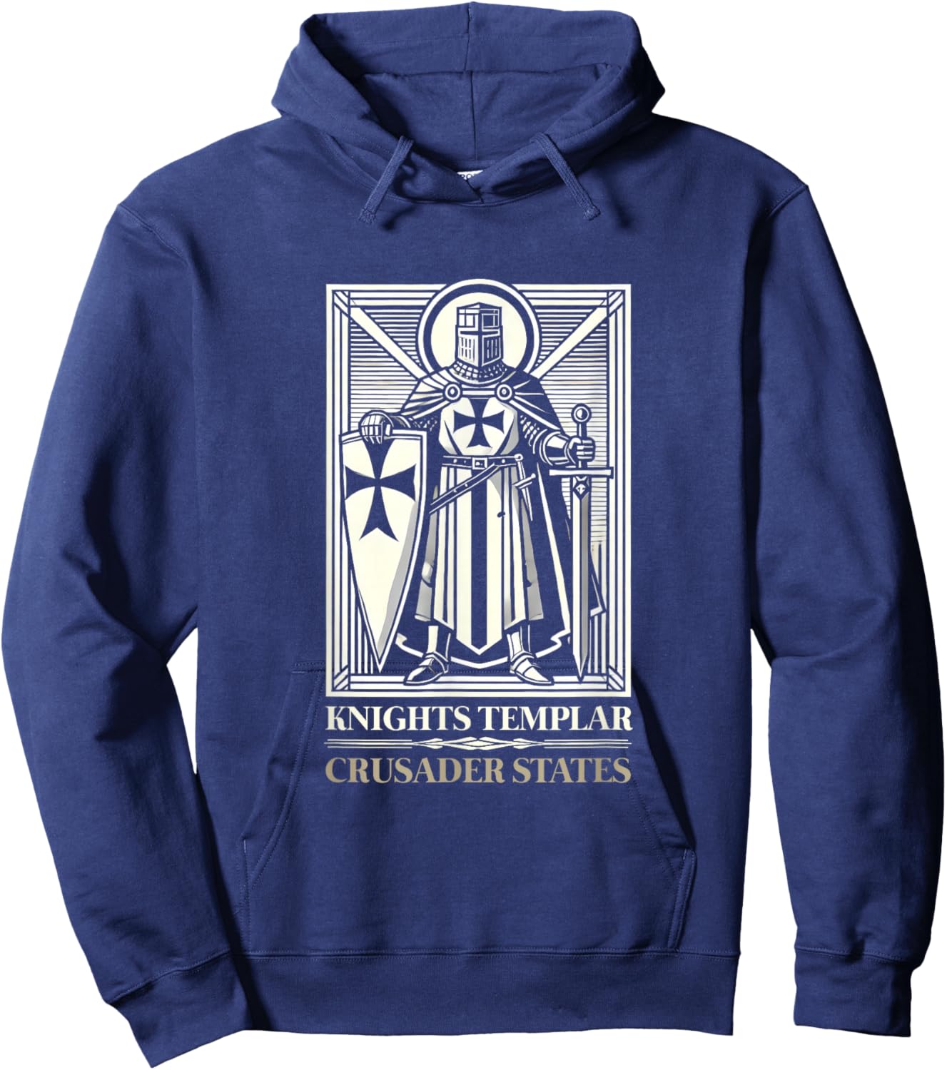 Knights Templars An Elite Unit of Military History Crusaders , Black, S Hoodie - Hoodie | Navy