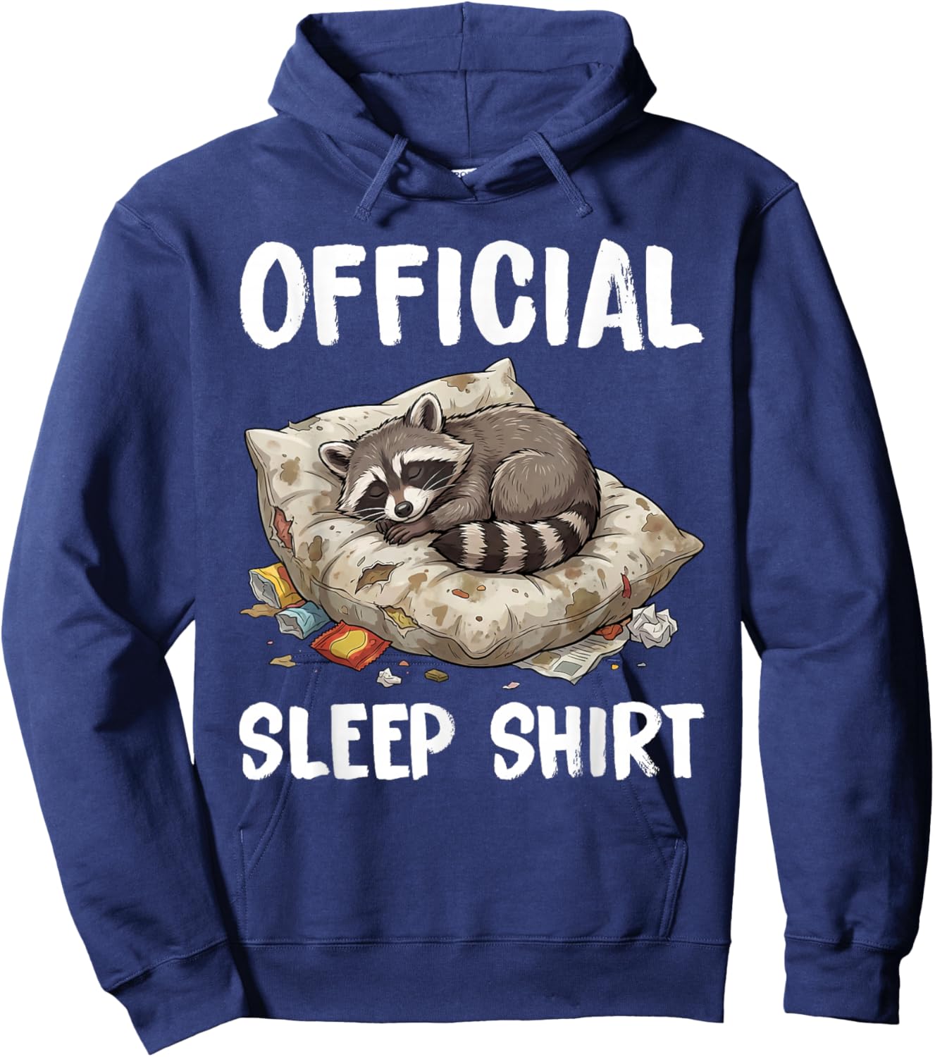 Cute Raccoon Official Sleep Shirt Pajamas Nightgown Hoodie - Hoodie | Navy